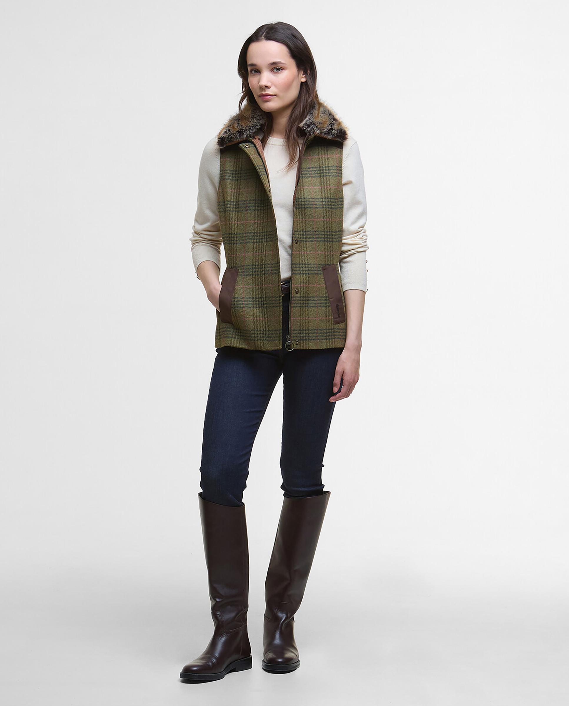 Chaleco de mujer con cuello con acabado efecto pelo y bolsillos laterales con refuerzo - Barbour - Multicolor Multicolor-3