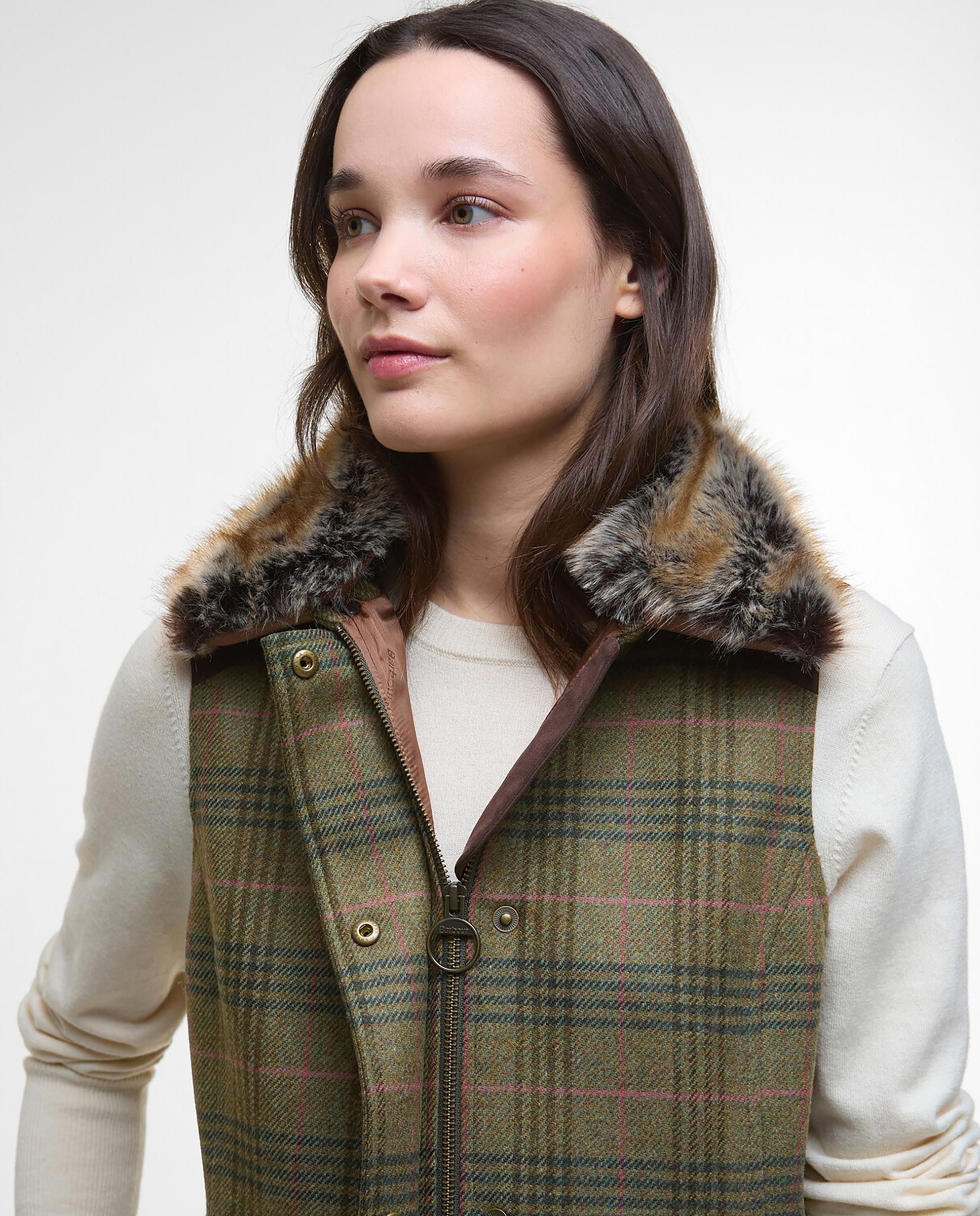 Chaleco de mujer con cuello con acabado efecto pelo y bolsillos laterales con refuerzo - Barbour - Multicolor Multicolor-4