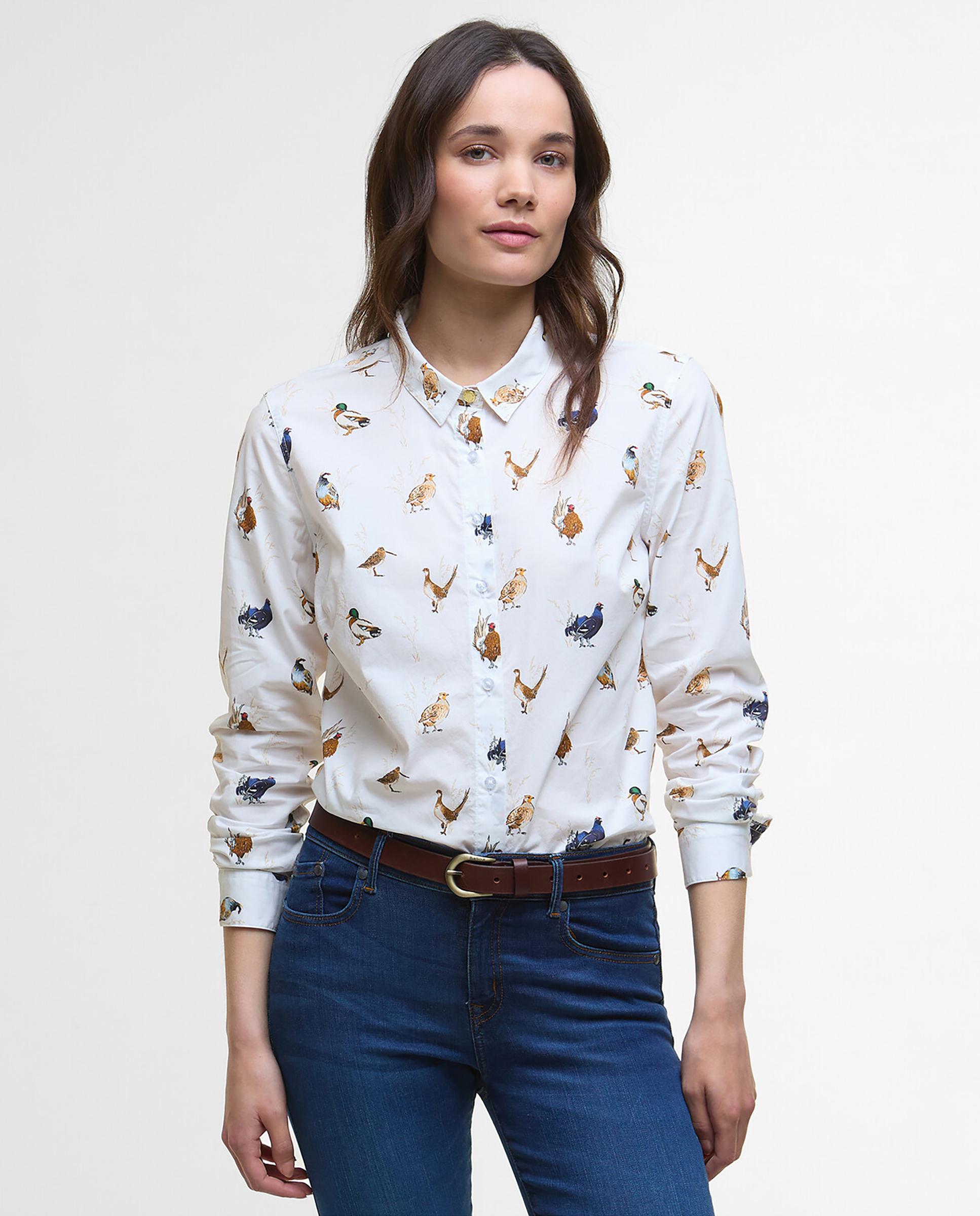Camisa de mujer de manga larga estampada con cierre central y puños abotonados - Barbour - Multicolor Multicolor-1