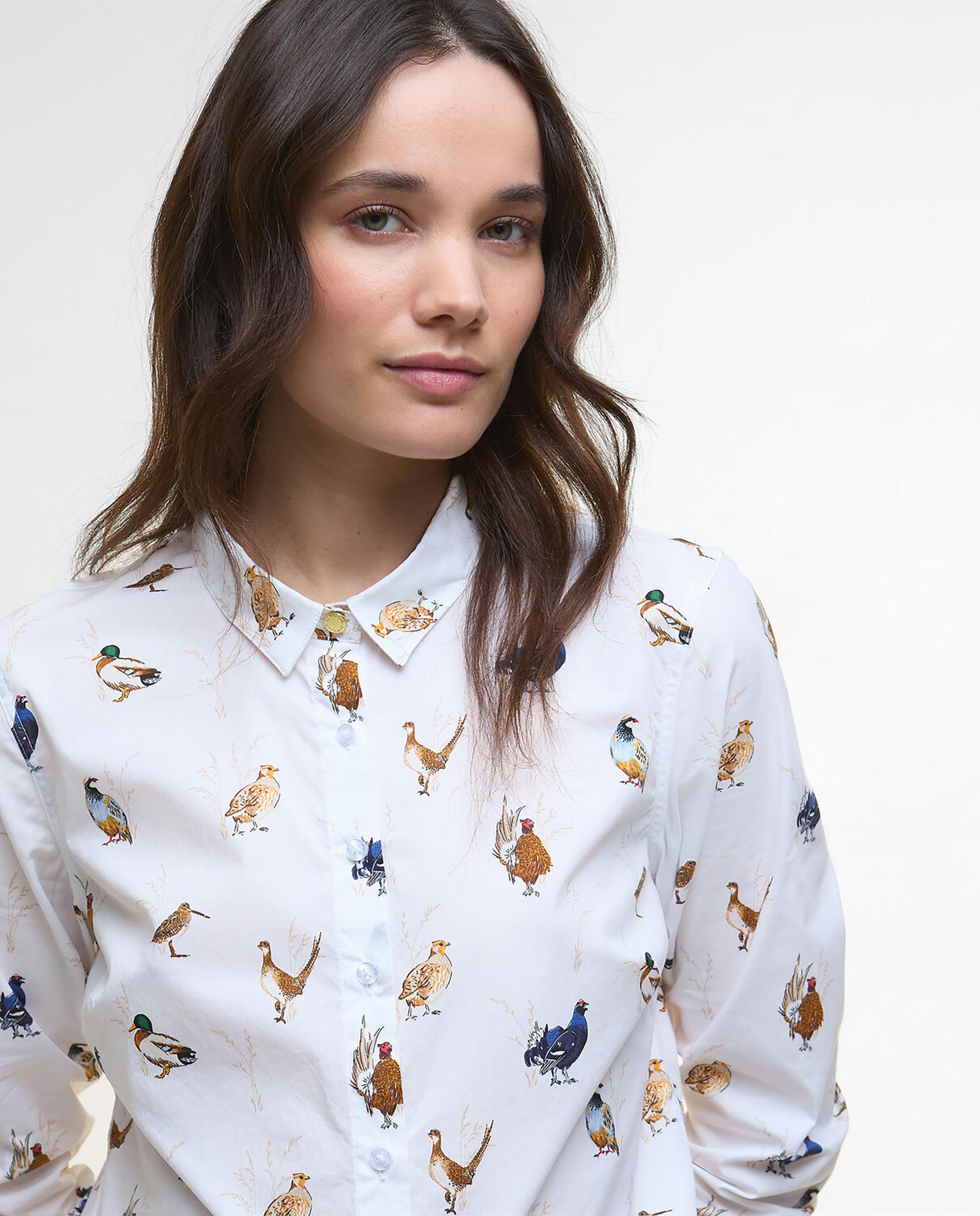 Camisa de mujer de manga larga estampada con cierre central y puños abotonados - Barbour - Multicolor Multicolor-4