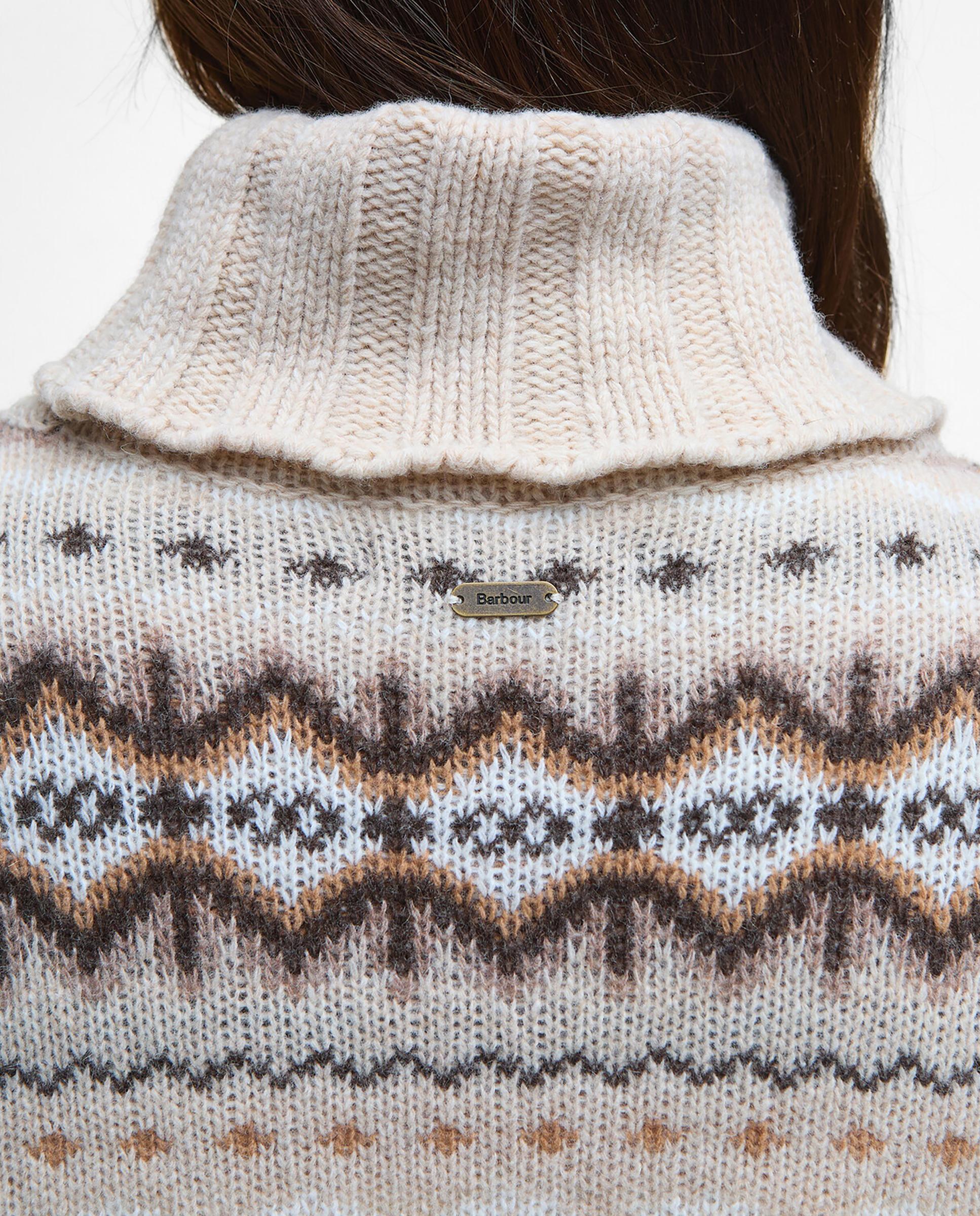 Jersey de mujer de punto grueso con cuello alto acanalado y acabados en canalé en puños y bajo - Barbour - Multicolor Multicolor-6