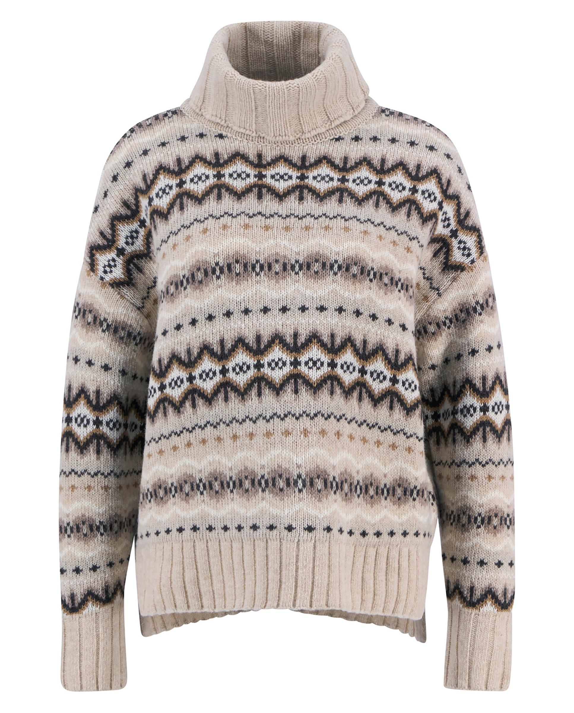 Jersey de mujer de punto grueso con cuello alto acanalado y acabados en canalé en puños y bajo - Barbour - Multicolor Multicolor-7