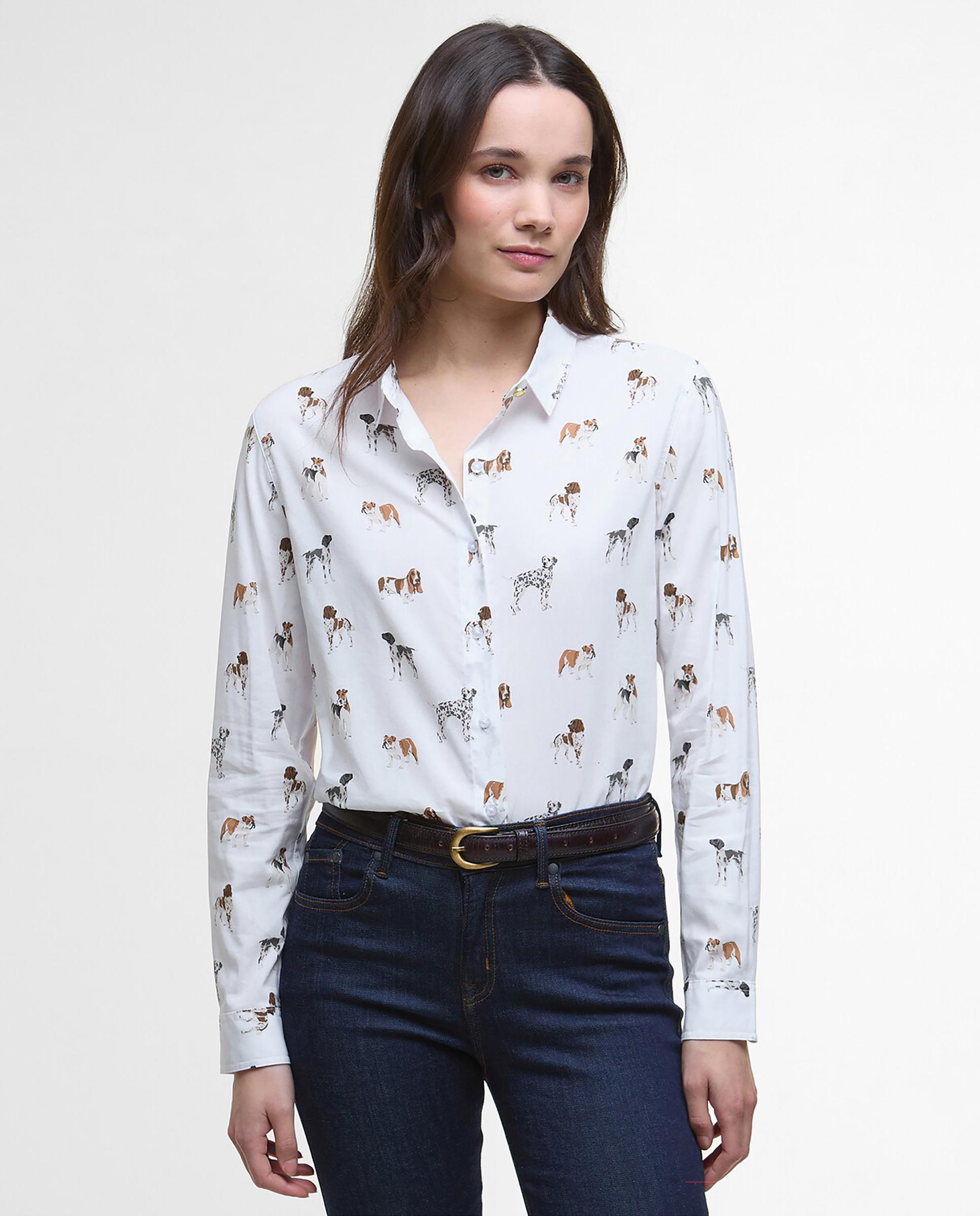 Camisa de mujer de manga larga estampada con cierre central y puños abotonados - Barbour - Multicolor Multicolor-1