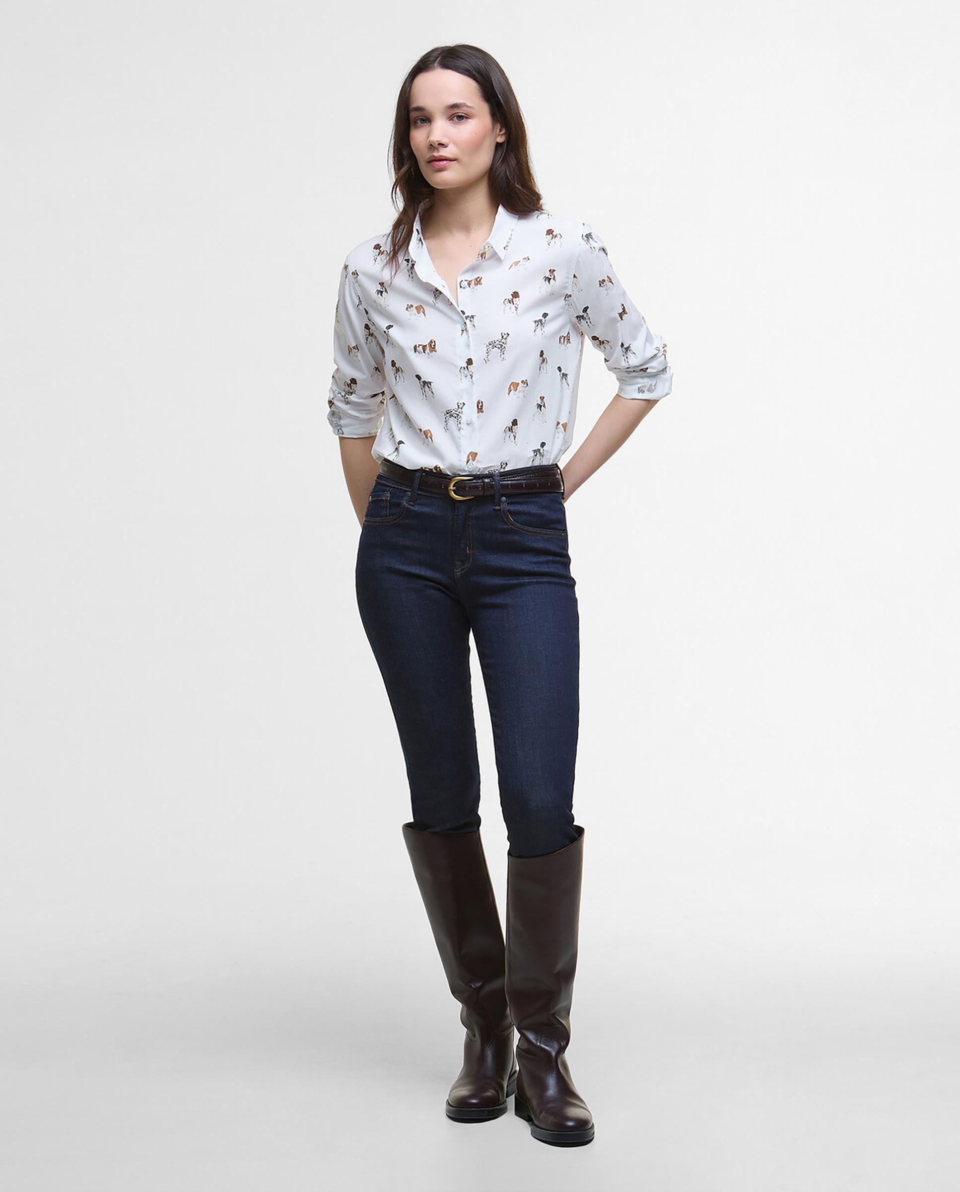 Camisa de mujer de manga larga estampada con cierre central y puños abotonados - Barbour - Multicolor Multicolor-3