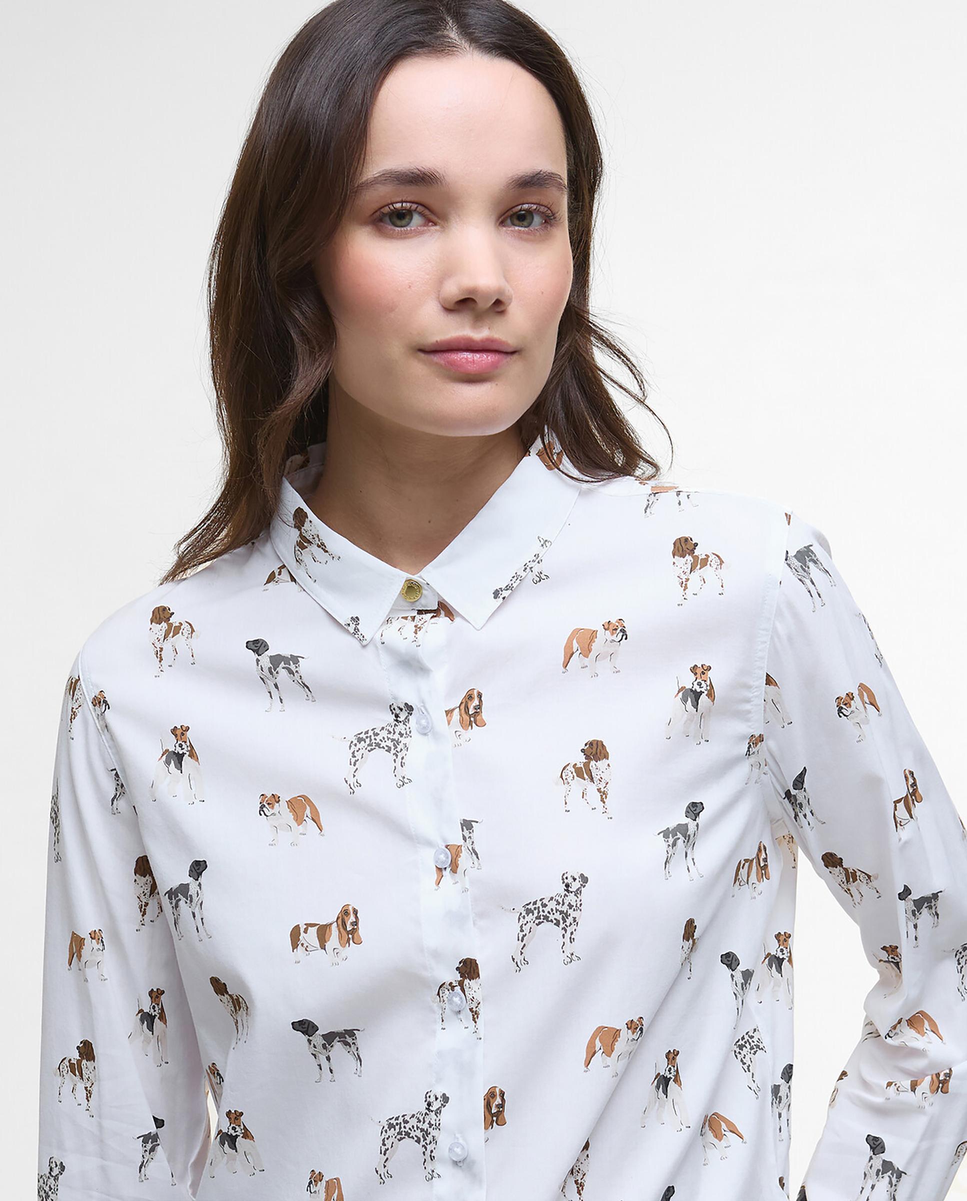 Camisa de mujer de manga larga estampada con cierre central y puños abotonados - Barbour - Multicolor Multicolor-4