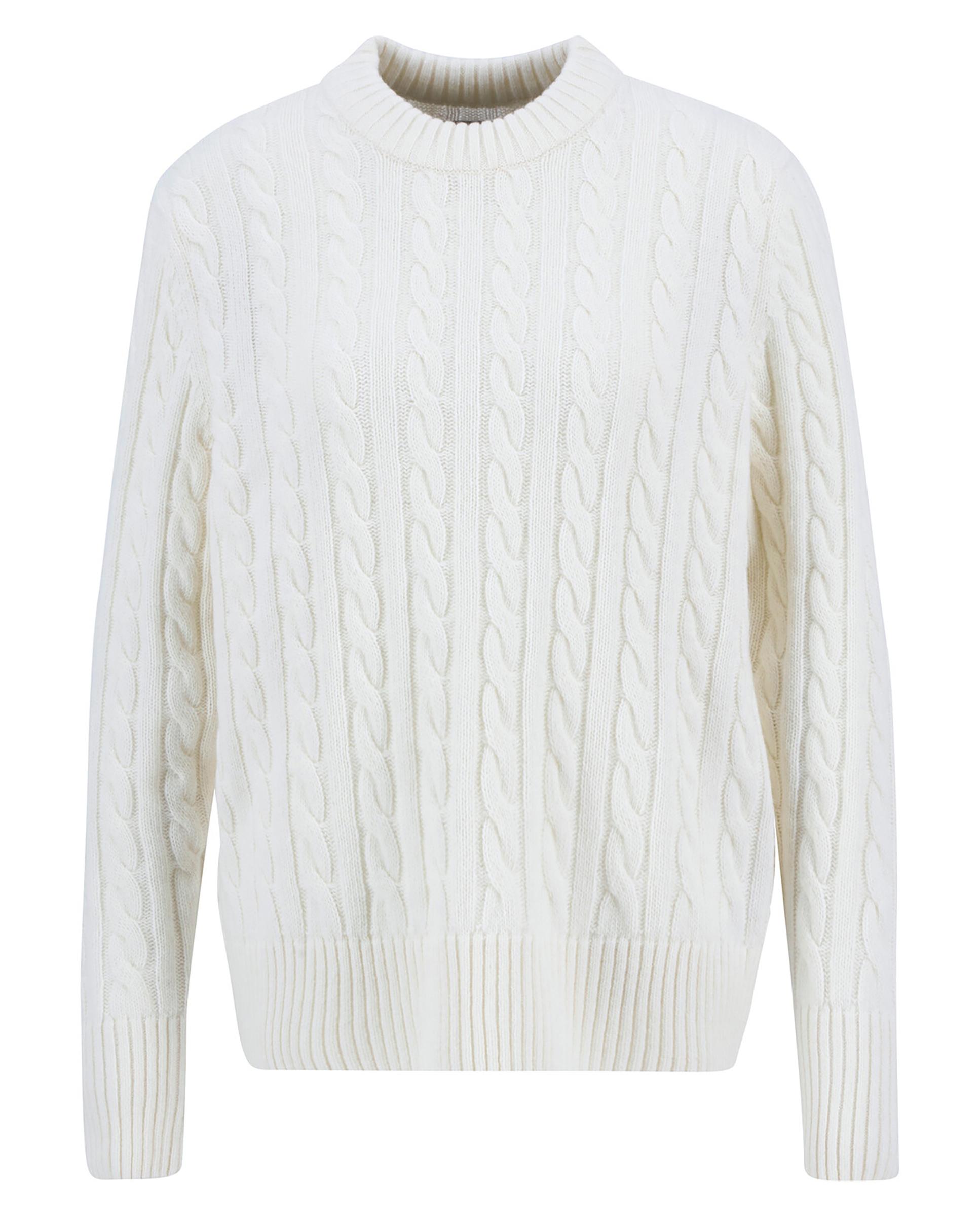 Jersey de mujer de punto grueso con corte ligeramente amplio y cuello acanalado con diseño de espiga - Barbour - Gris Gris-7