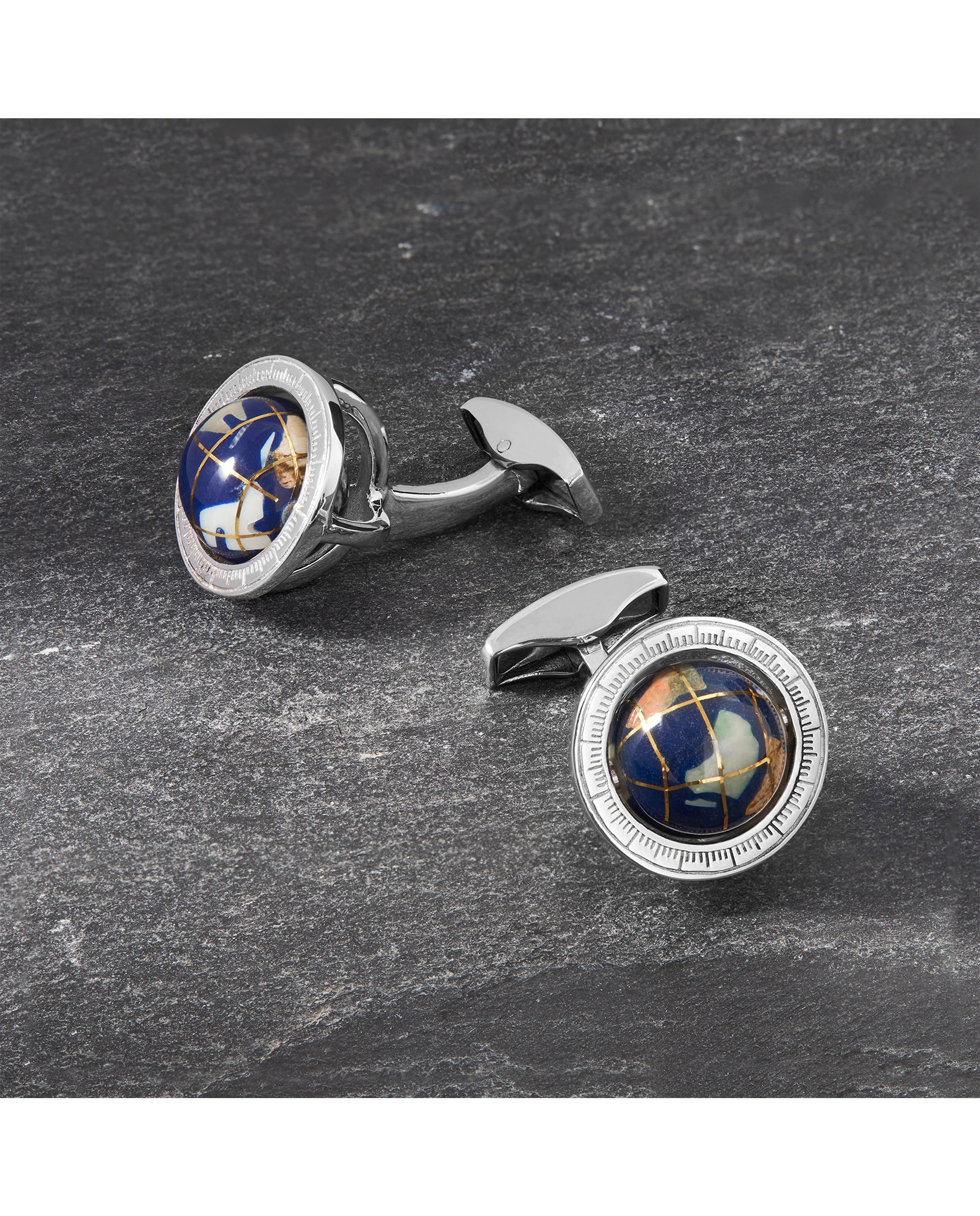 Gemelos Globe plata de ley con lapislázuli - Tateossian - Azul Azul-4