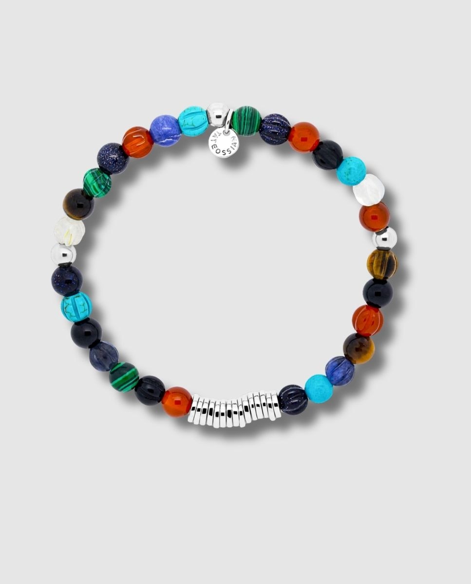 Pulsera de hombre classic discs plata rodiada piedras - Tateossian - Multicolor Multicolor-3