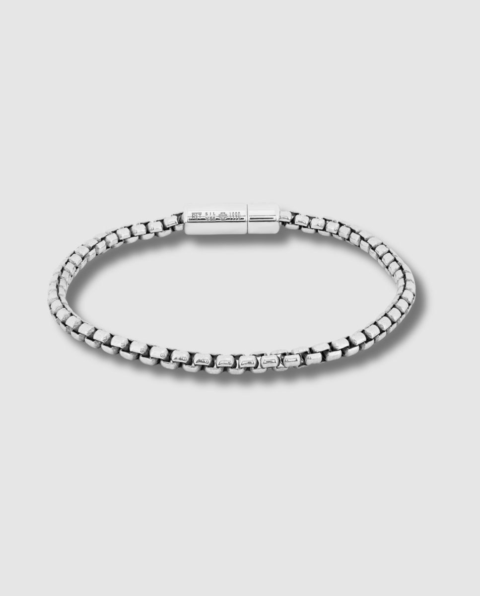 Imagen 2 de Pulsera de hombre pop box 4mm plata rodiada cadena caja - Tateossian - Plateado Plateado