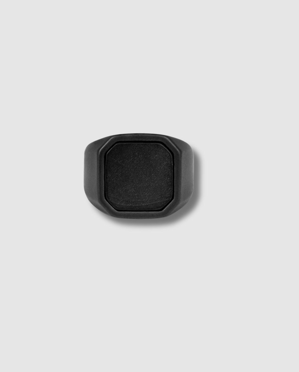 Imagen 2 de Anillo de hombre rt signet octo cerámica negra lapislázuli - Tateossian - Azul Azul