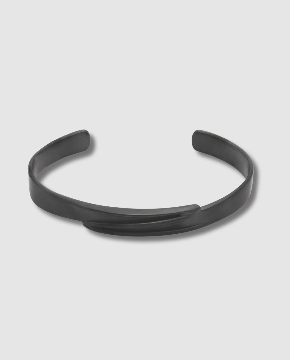 Imagen 0 de Pulsera rígida de hombre tyne acero ip negro Negro