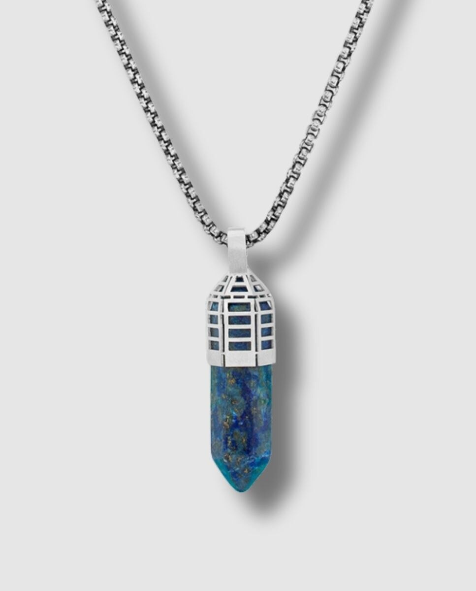 Collar de hombre dopamine drop acero inoxidable lapislázuli - Tateossian - Azul Azul-2