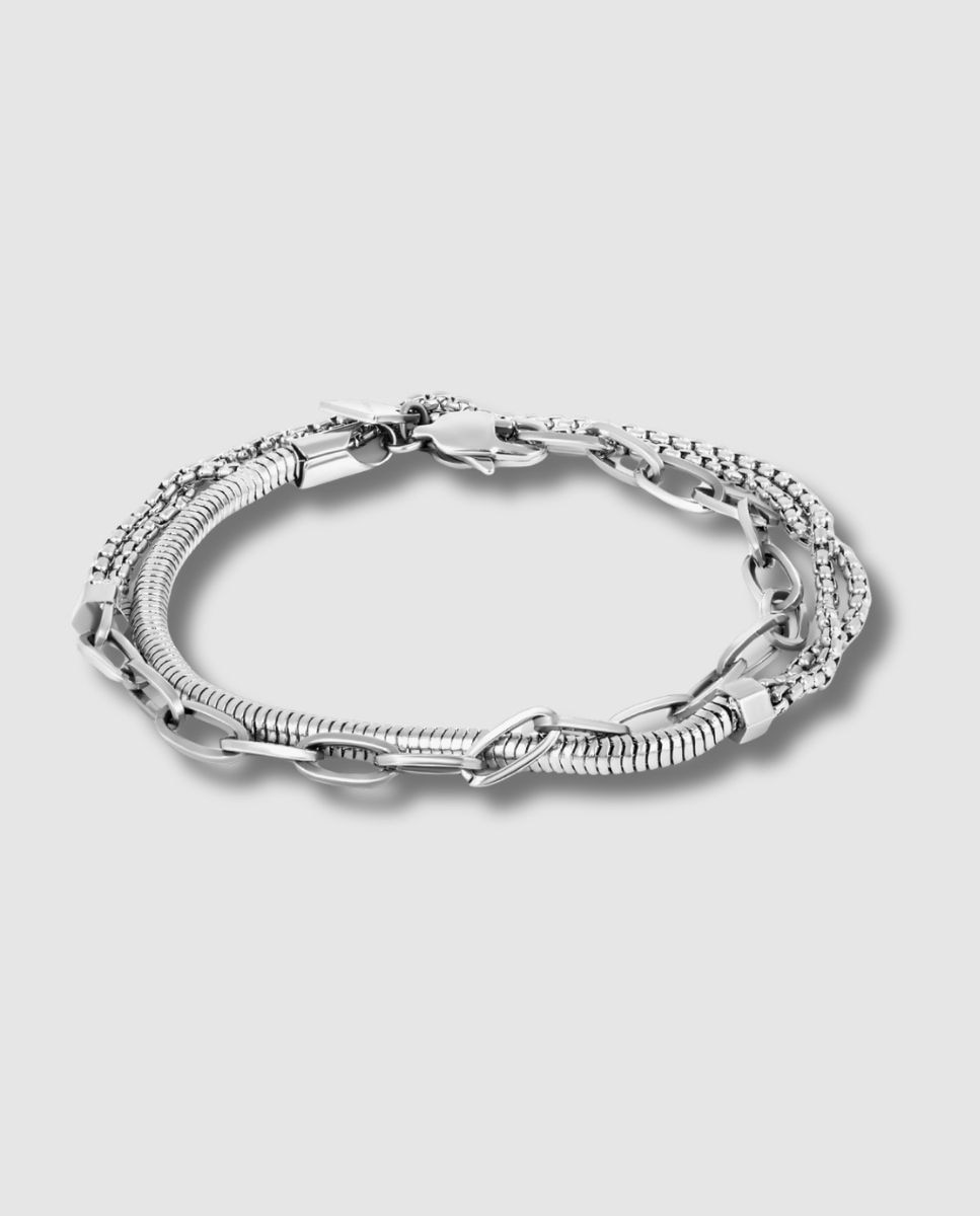 Imagen 0 de Pulsera de hombre th catena serpiente acero inoxidable cadena doble Acero brillo