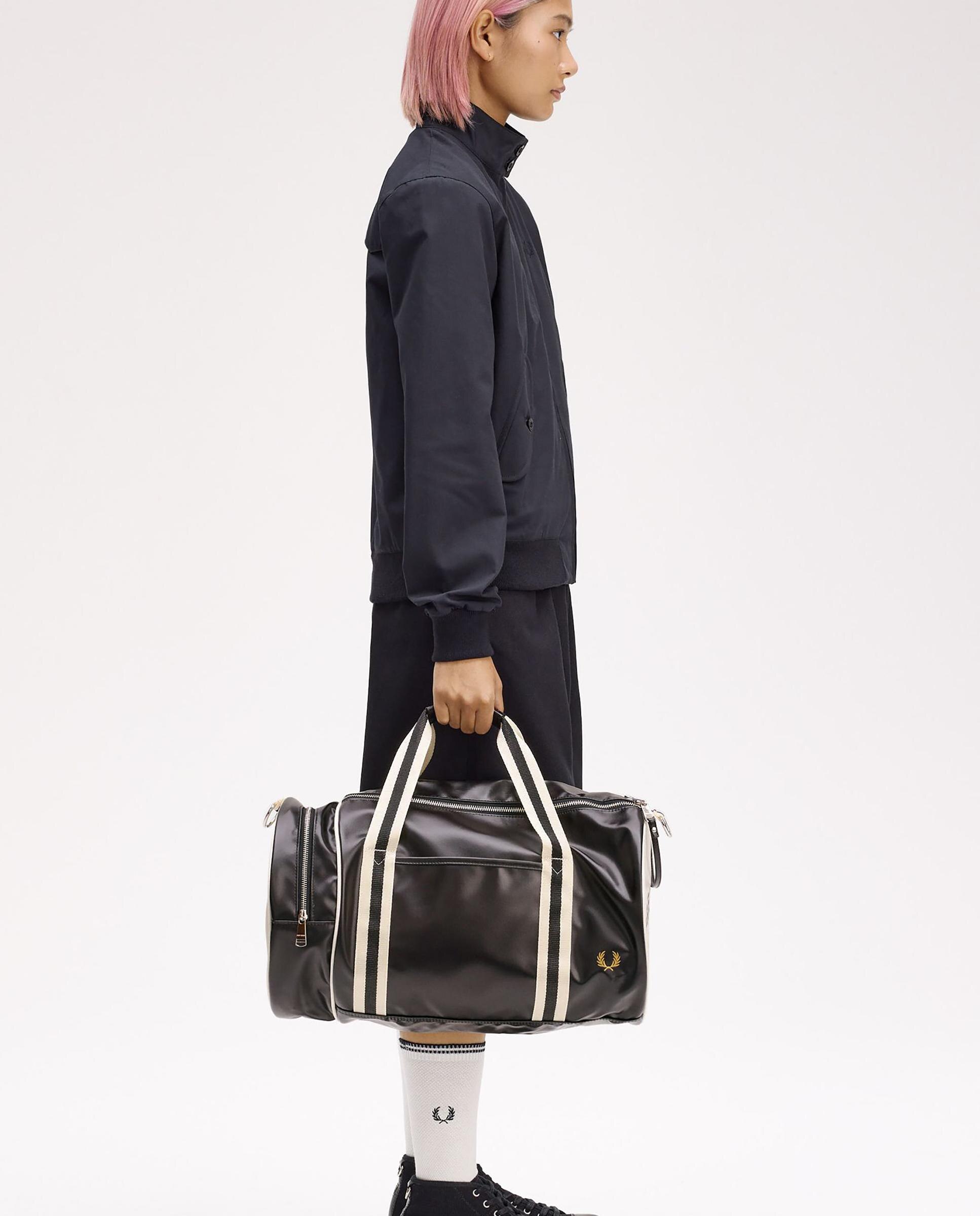 Bandolera de hombre clásica tipo barril con contrastes - Fred Perry - Negro Negro-2