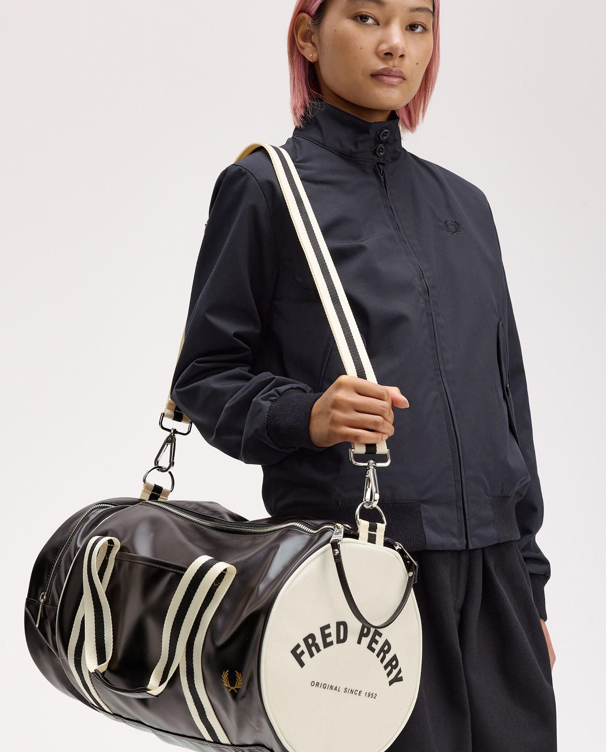 Bandolera de hombre clásica tipo barril con contrastes - Fred Perry - Negro Negro-4