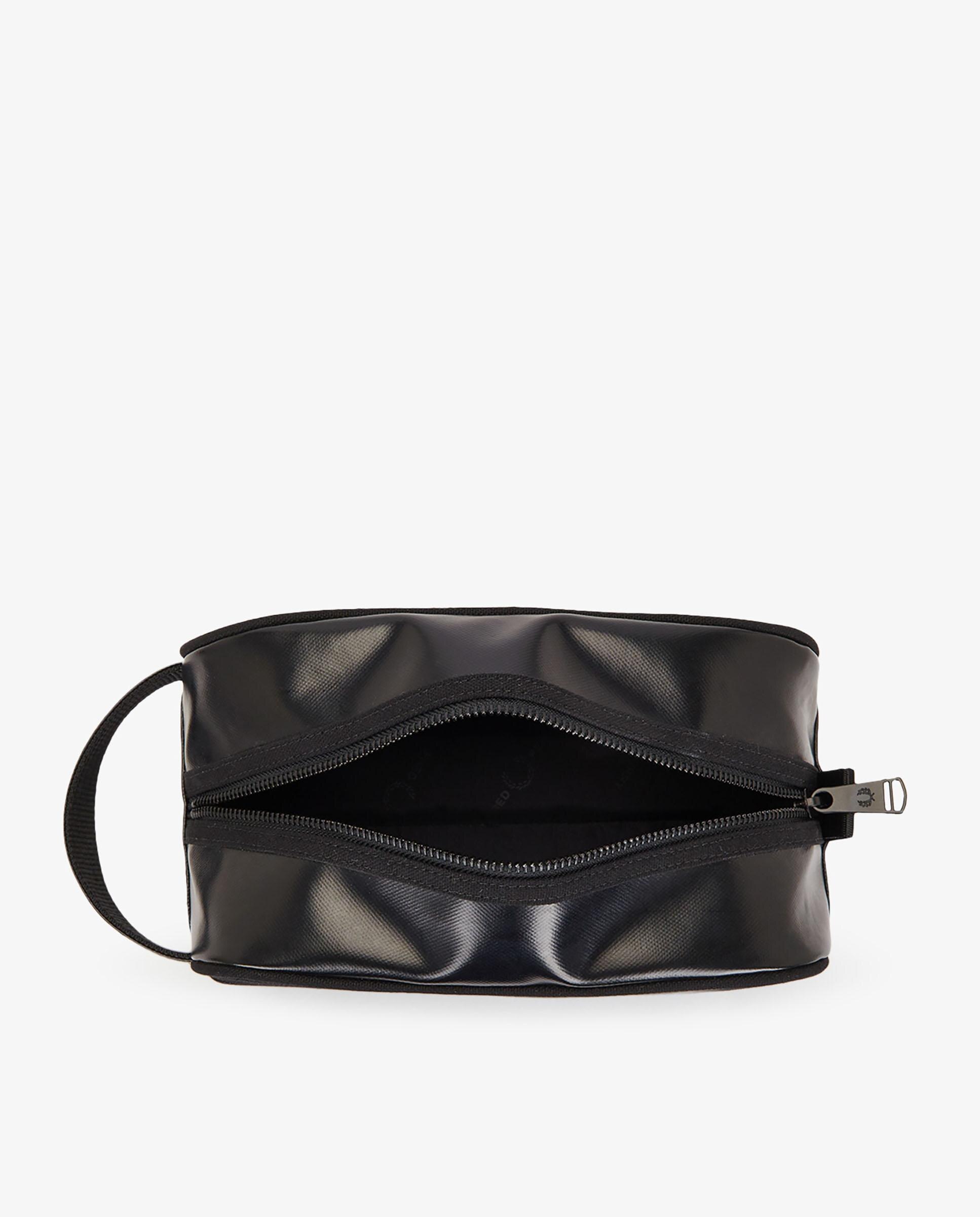 Neceser de hombre de poliéster revestido con asa de mano - Fred Perry - Negro Negro-2