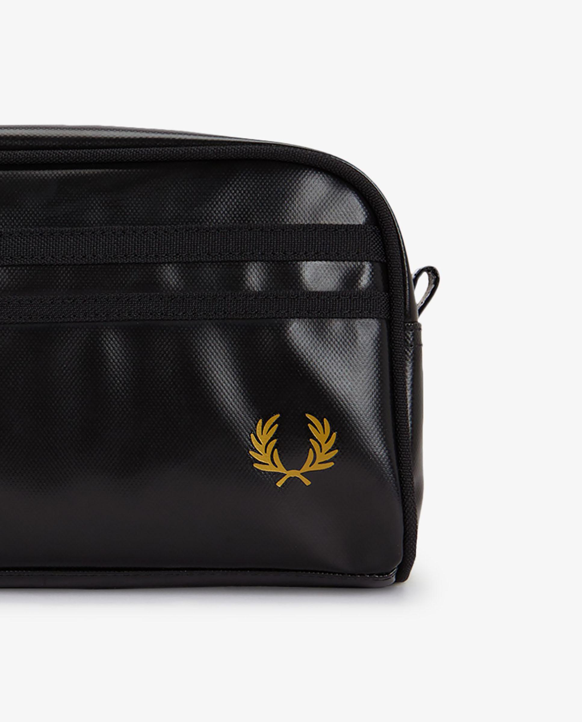 Neceser de hombre de poliéster revestido con asa de mano - Fred Perry - Negro Negro-7