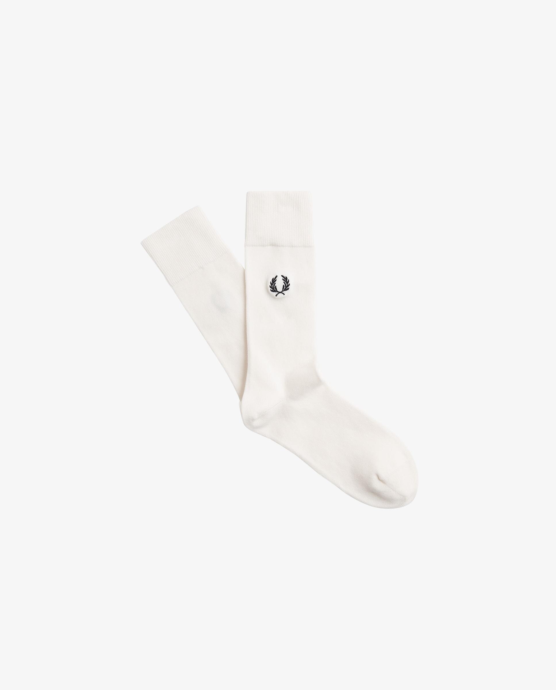 Imagen 0 de Calcetines altos de hombre lisos con logotipo a contraste Blanco