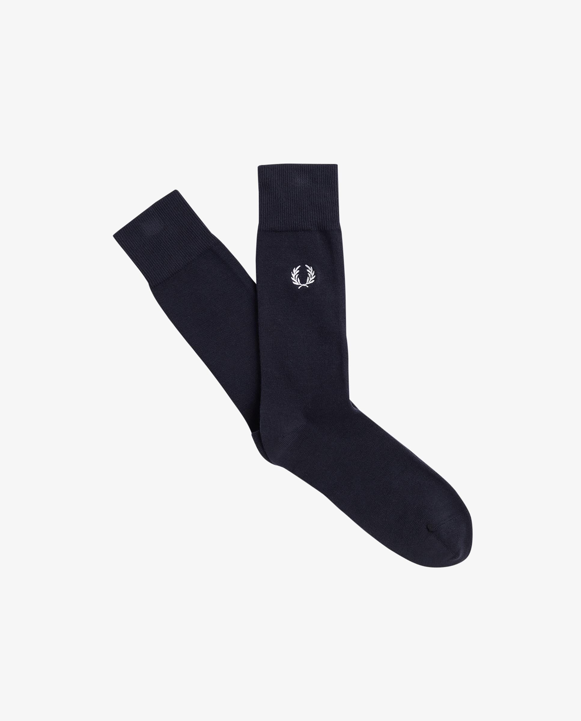 Calcetines altos de hombre lisos con logotipo a contraste - Fred Perry - Azul oscuro Azul oscuro-4