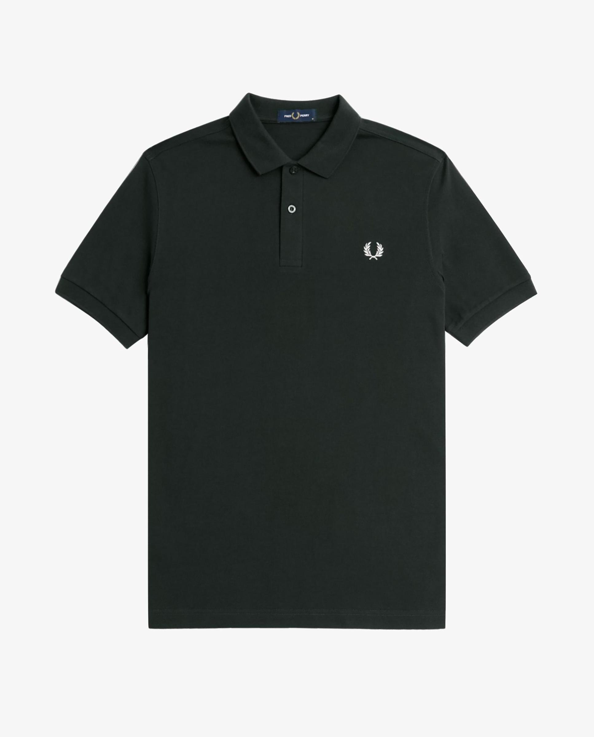 Polo de hombre liso de manga corta en piqué de algodón - Fred Perry - Verde oscuro Verde oscuro-5