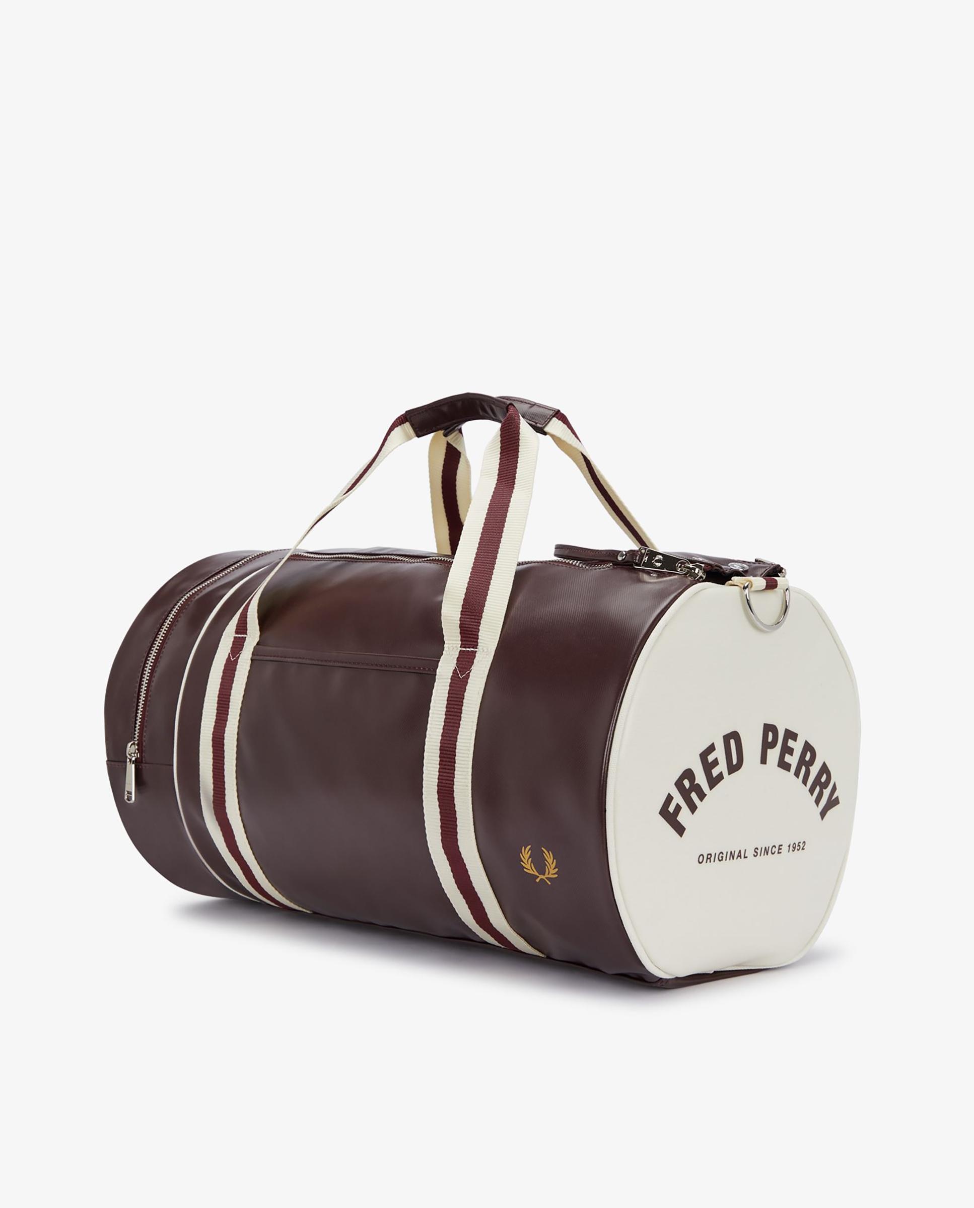 Bandolera de hombre clásica tipo barril con contrastes - Fred Perry - Granate Granate-2