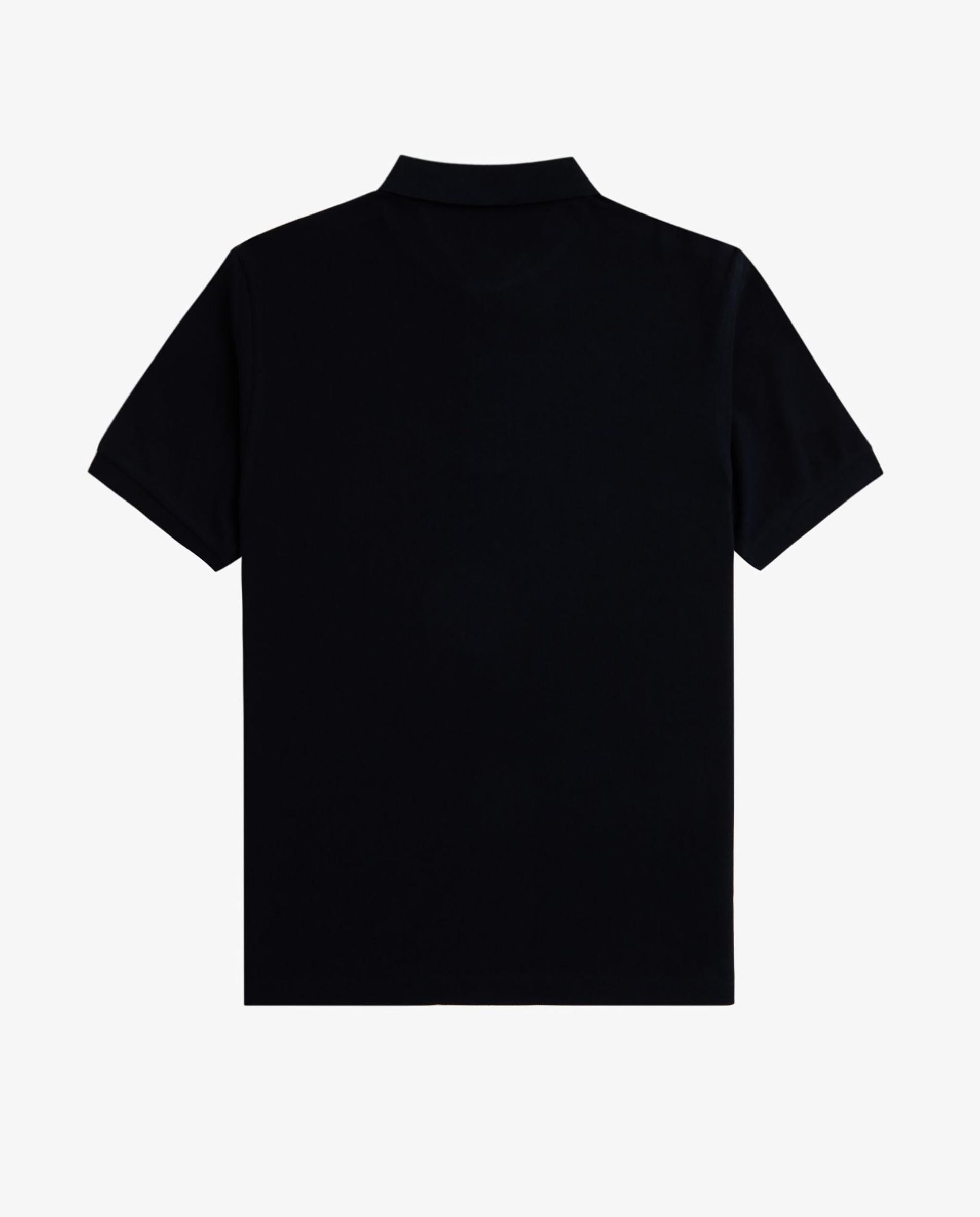 Polo de hombre liso de manga corta en piqué de algodón - Fred Perry - Negro / Blanco Negro / Blanco-4