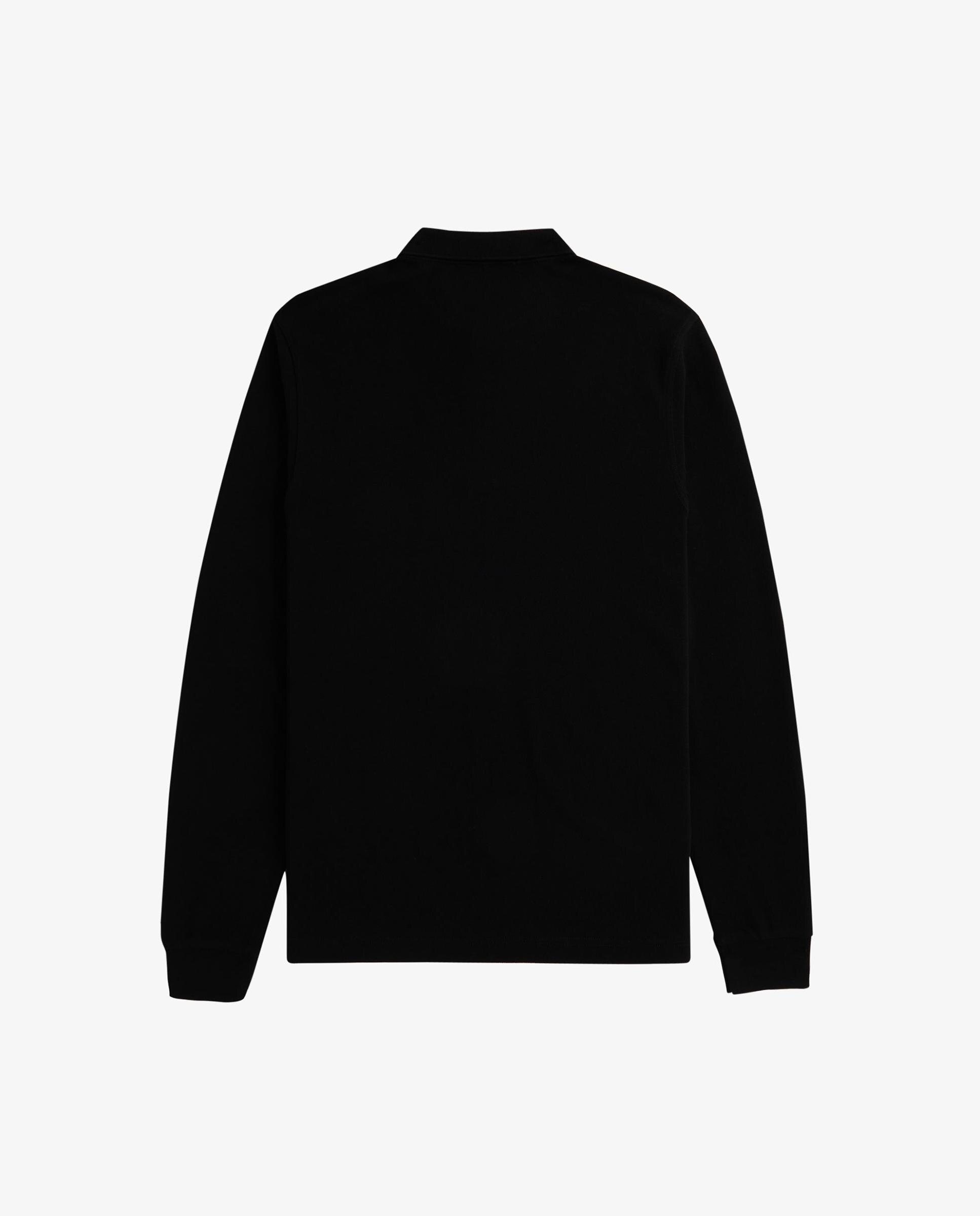 Imagen 6 de Polo de hombre liso de manga larga en piqué de algodón - Fred Perry - Negro Negro