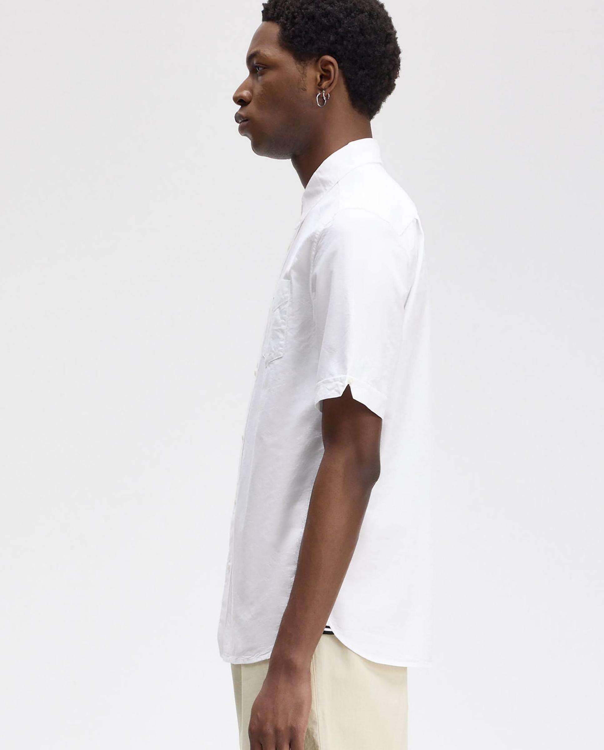 Imagen 2 de Camisa Oxford de hombre manga corta con bolsillo - Fred Perry - Blanco Blanco
