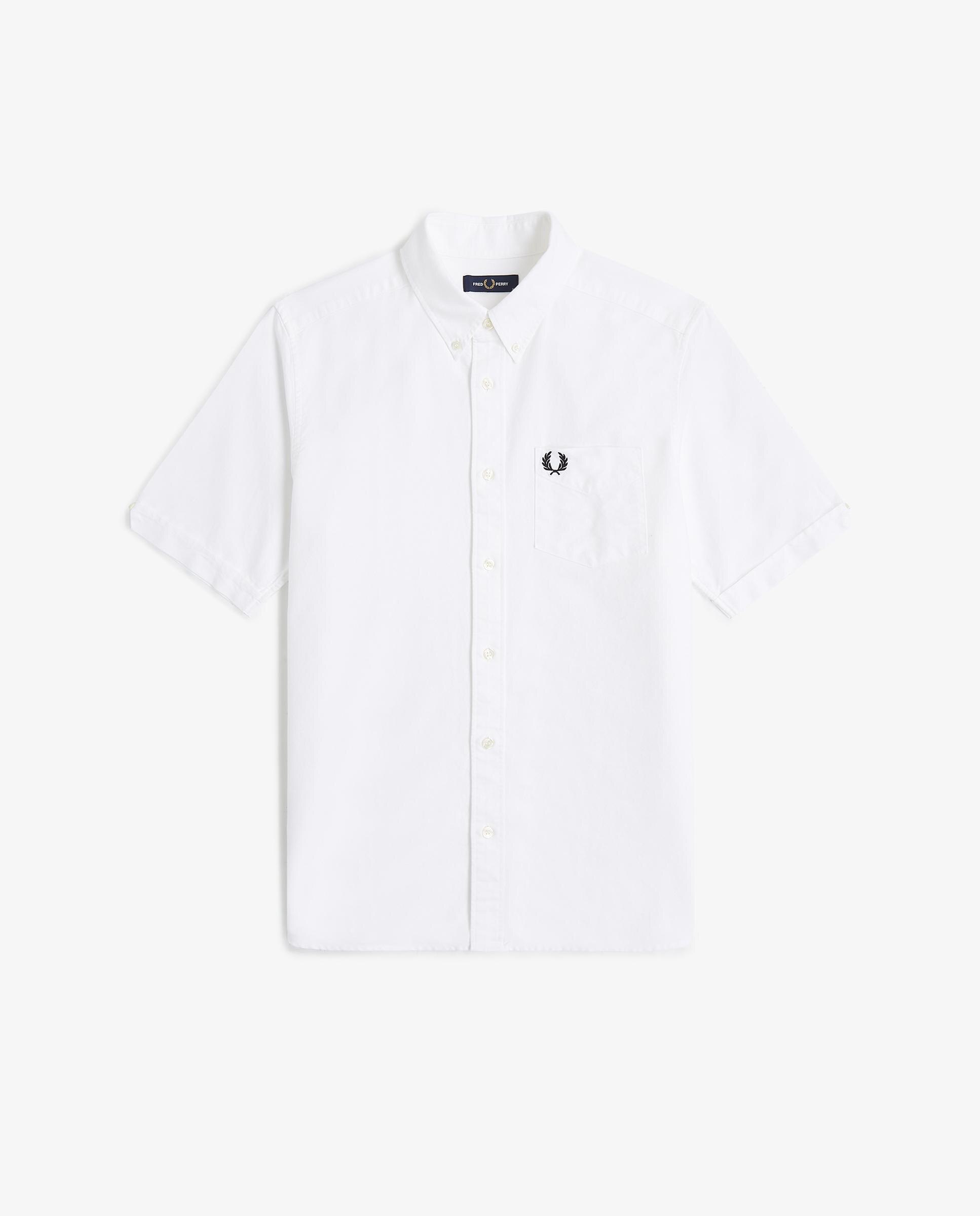 Imagen 7 de Camisa Oxford de hombre manga corta con bolsillo - Fred Perry - Blanco Blanco