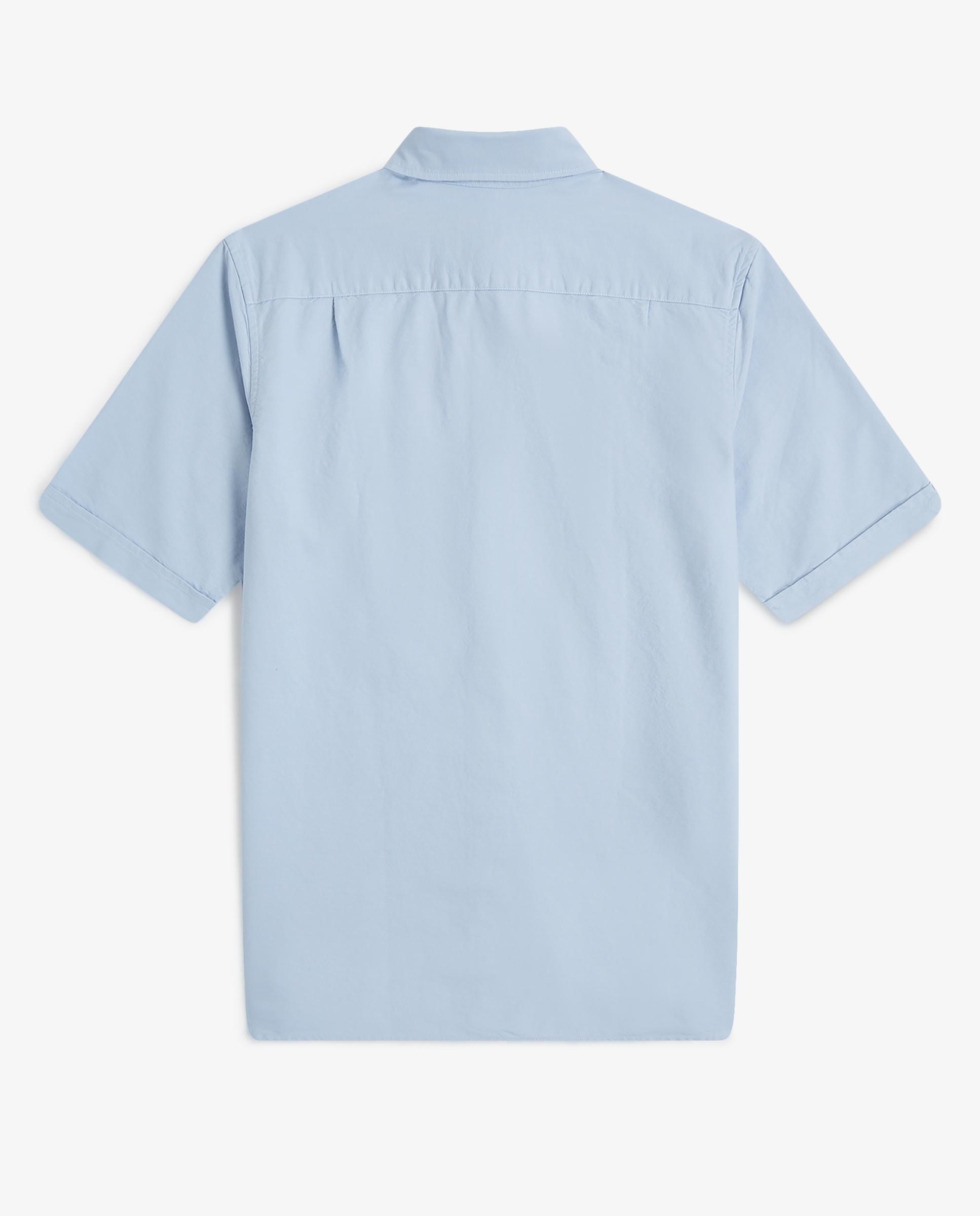 Camisa Oxford de hombre manga corta con bolsillo - Fred Perry - Azul claro Azul claro-8