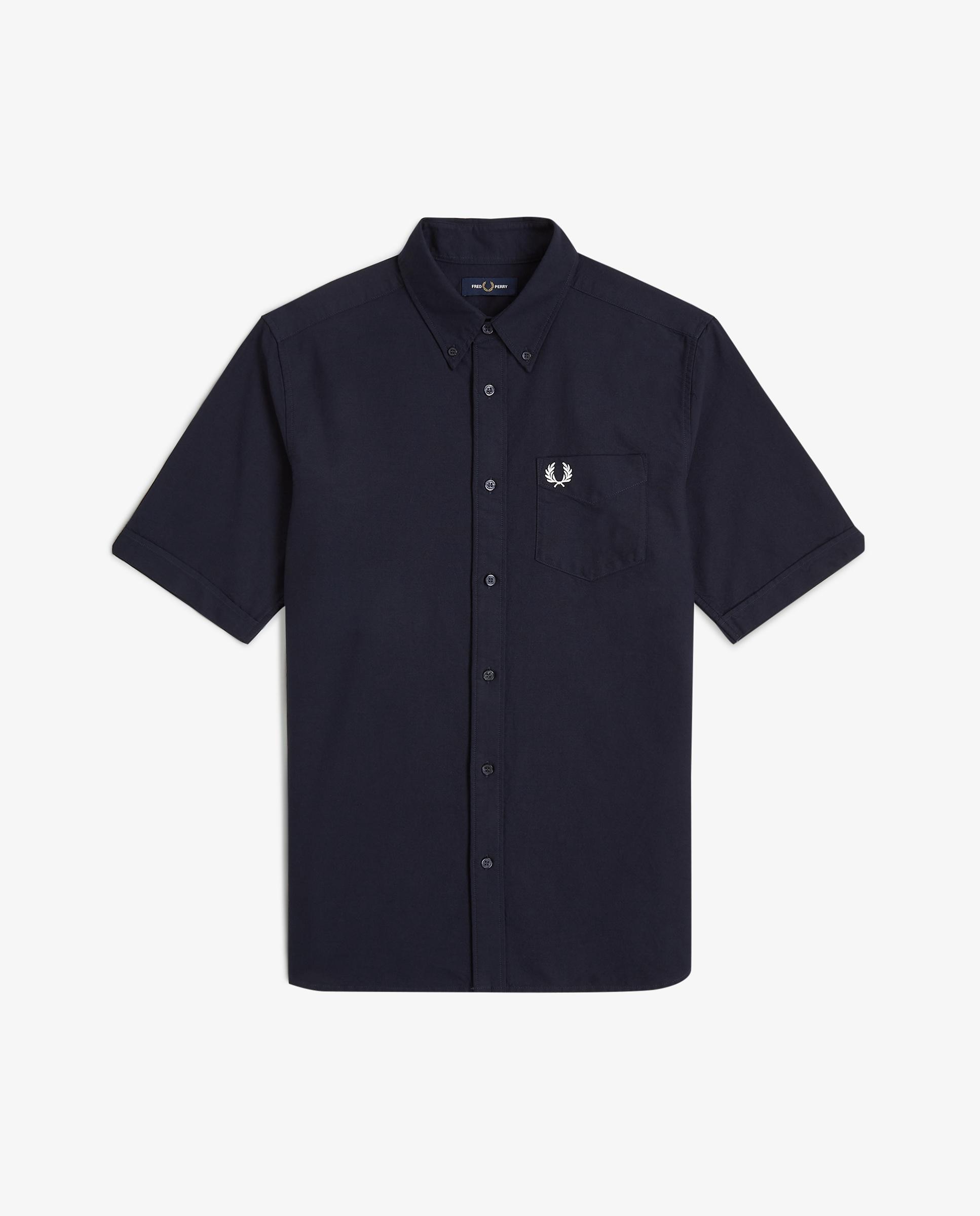 Camisa Oxford de hombre manga corta con bolsillo - Fred Perry - Azul marino Azul marino-7