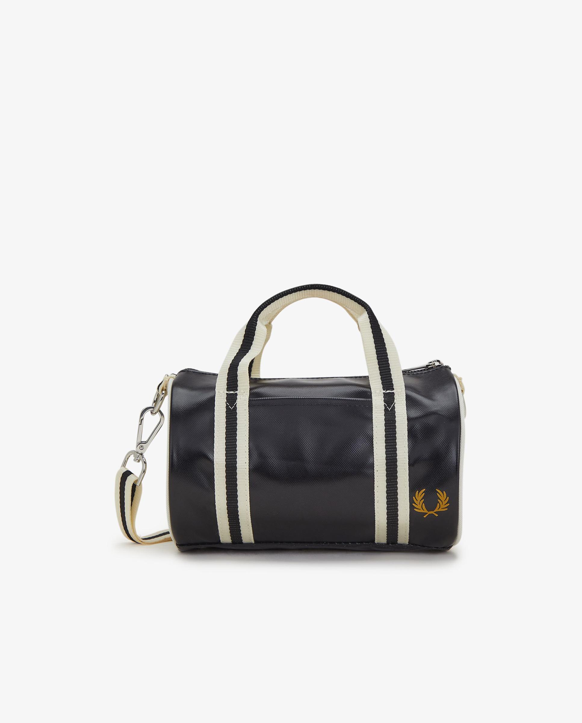 Imagen 0 de Bandolera deportiva de hombre pequeña tipo barril con contrastes Negro