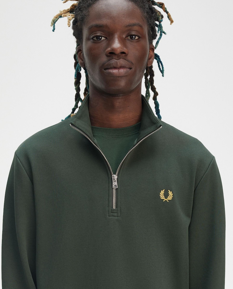 Sudadera de hombre con media cremallera y ribetes · Fred Perry