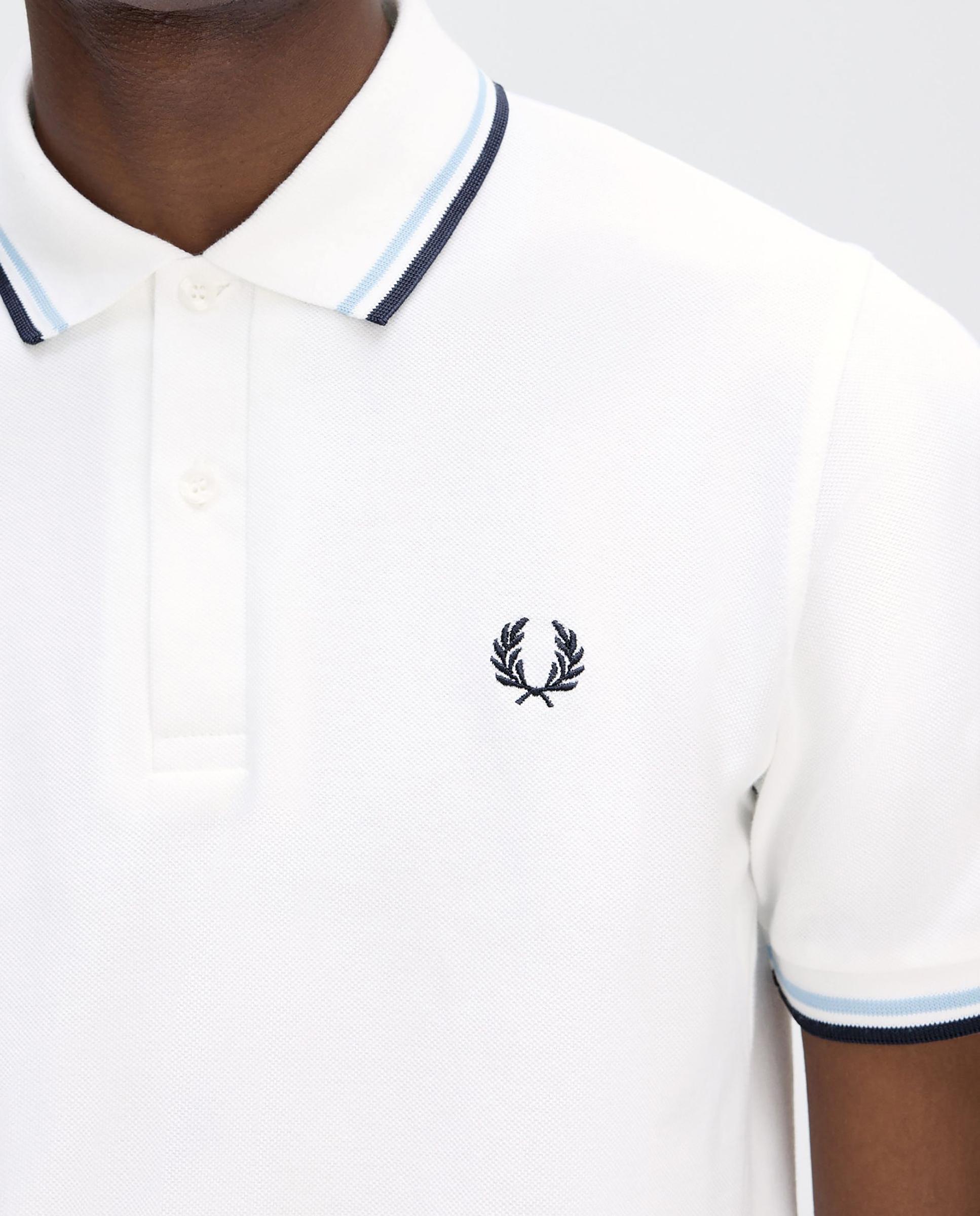 Polo de hombre manga corta en punto piqué hecho en Inglaterra - Fred Perry - Blanco Blanco-4