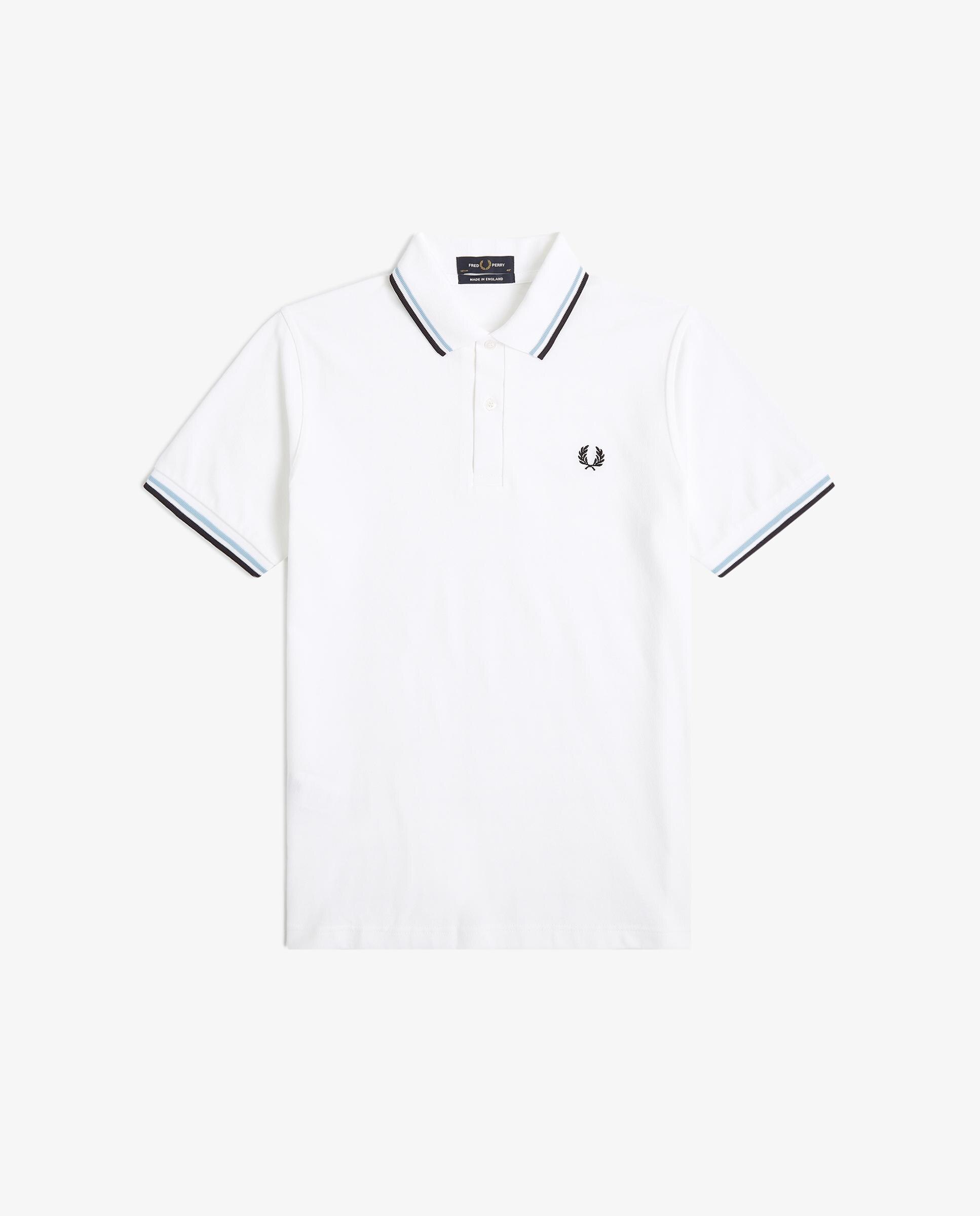 Polo de hombre manga corta en punto piqué hecho en Inglaterra - Fred Perry - Blanco Blanco-7