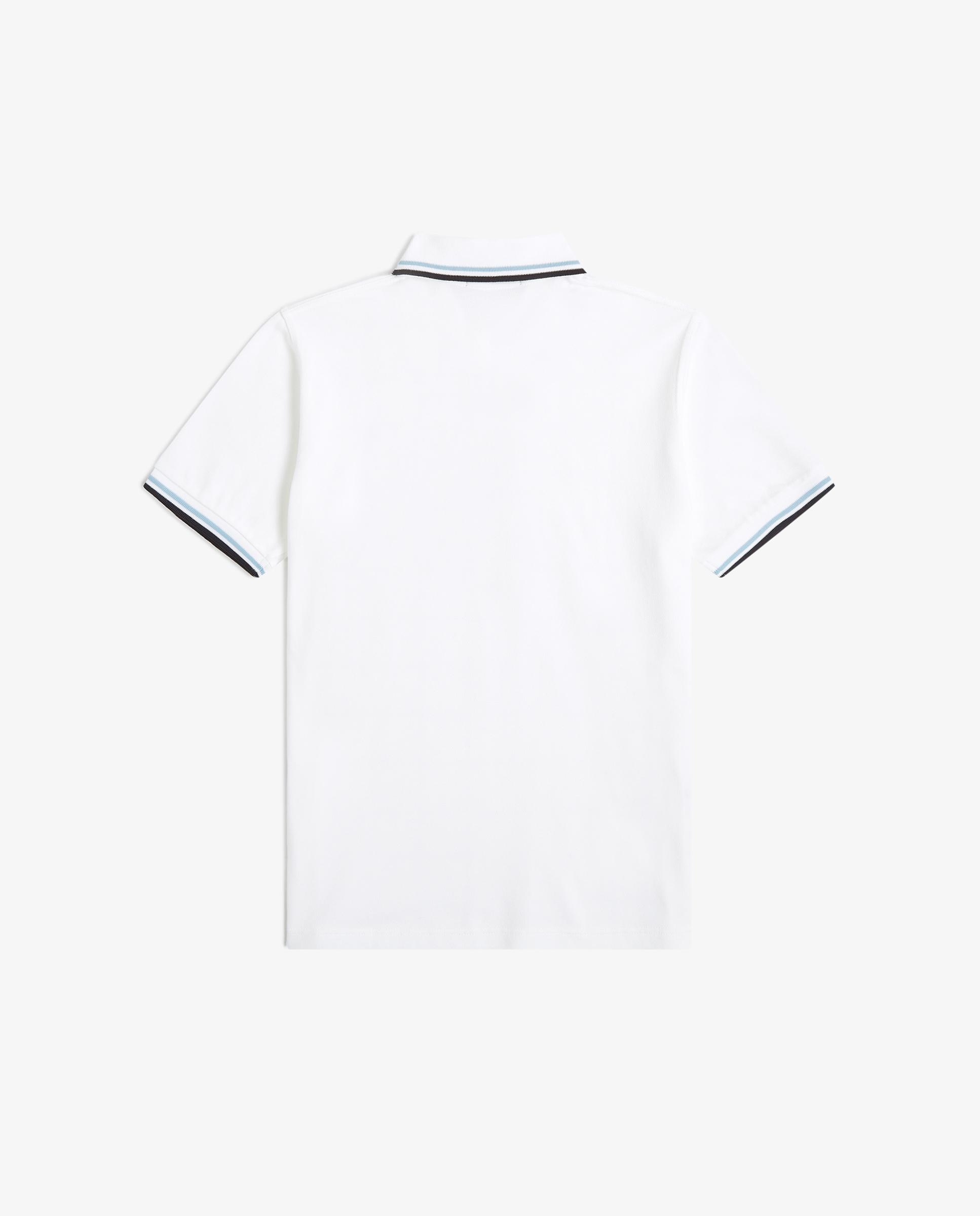 Polo de hombre manga corta en punto piqué hecho en Inglaterra - Fred Perry - Blanco Blanco-6
