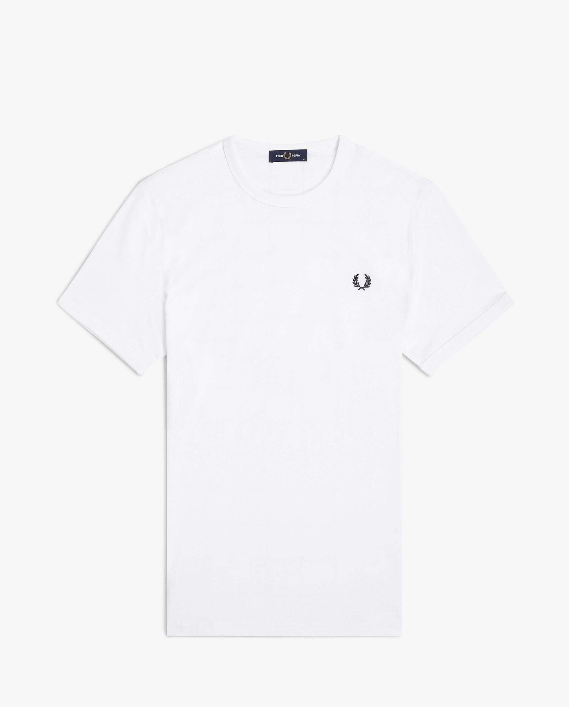 Imagen 6 de Camiseta de hombre ringer manga corta con cuello redondo - Fred Perry - Blanco Blanco