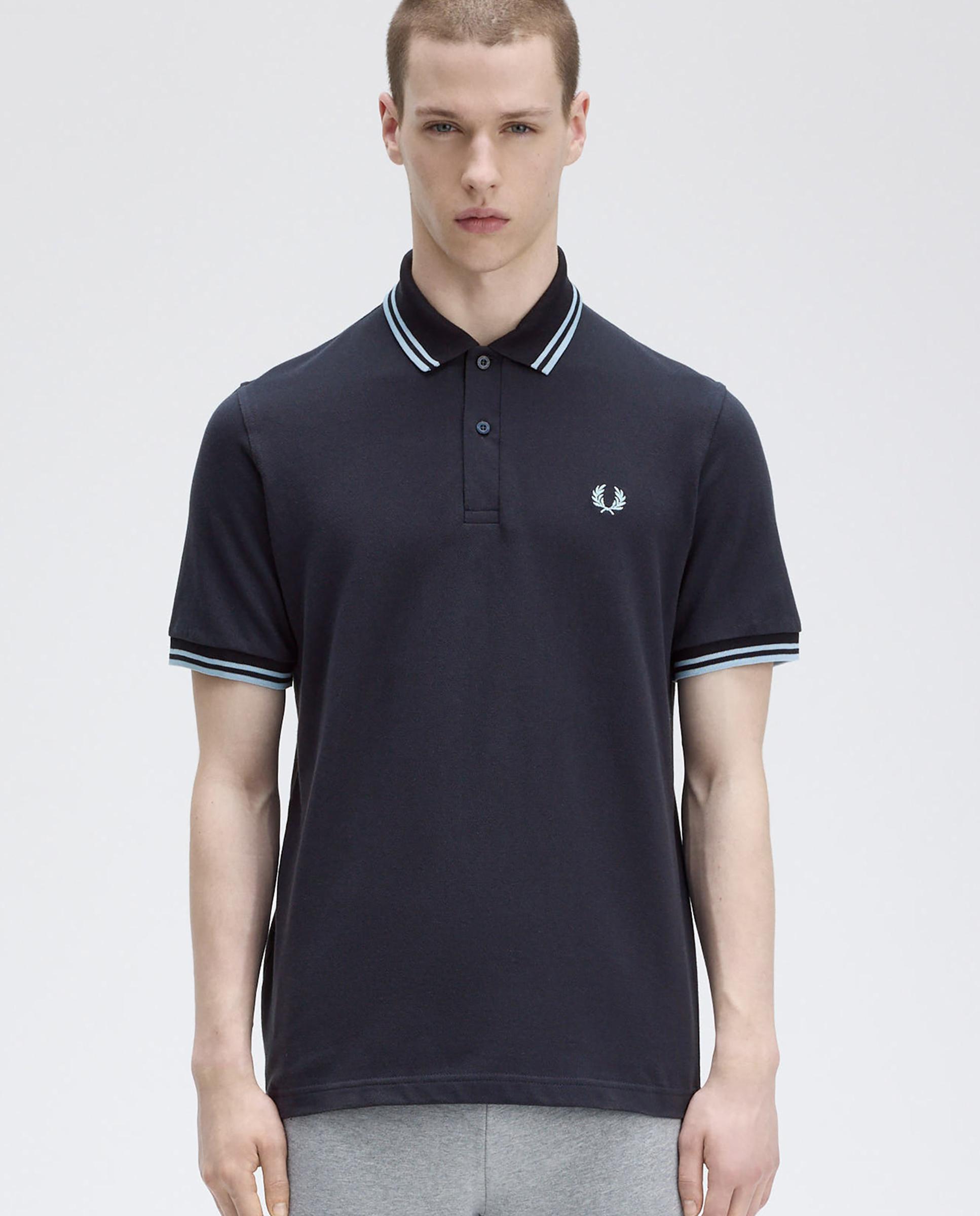Imagen 1 de Polo de hombre manga corta en punto piqué hecho en inglaterra - Fred Perry - Azul marino Azul marino