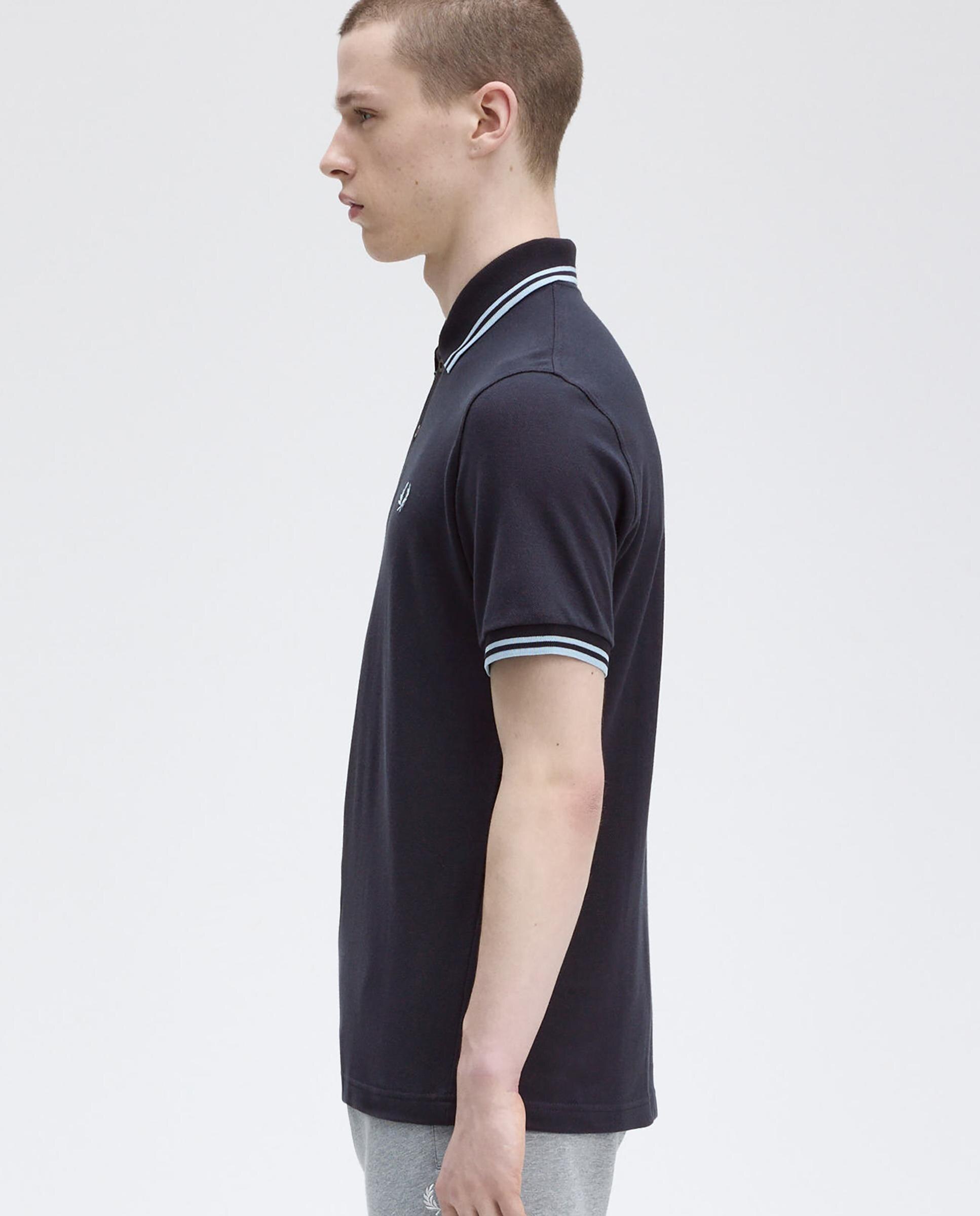 Imagen 2 de Polo de hombre manga corta en punto piqué hecho en inglaterra - Fred Perry - Azul marino Azul marino