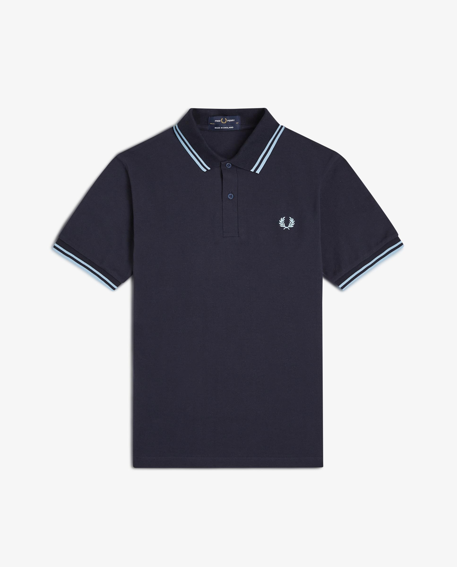 Imagen 5 de Polo de hombre manga corta en punto piqué hecho en inglaterra - Fred Perry - Azul marino Azul marino