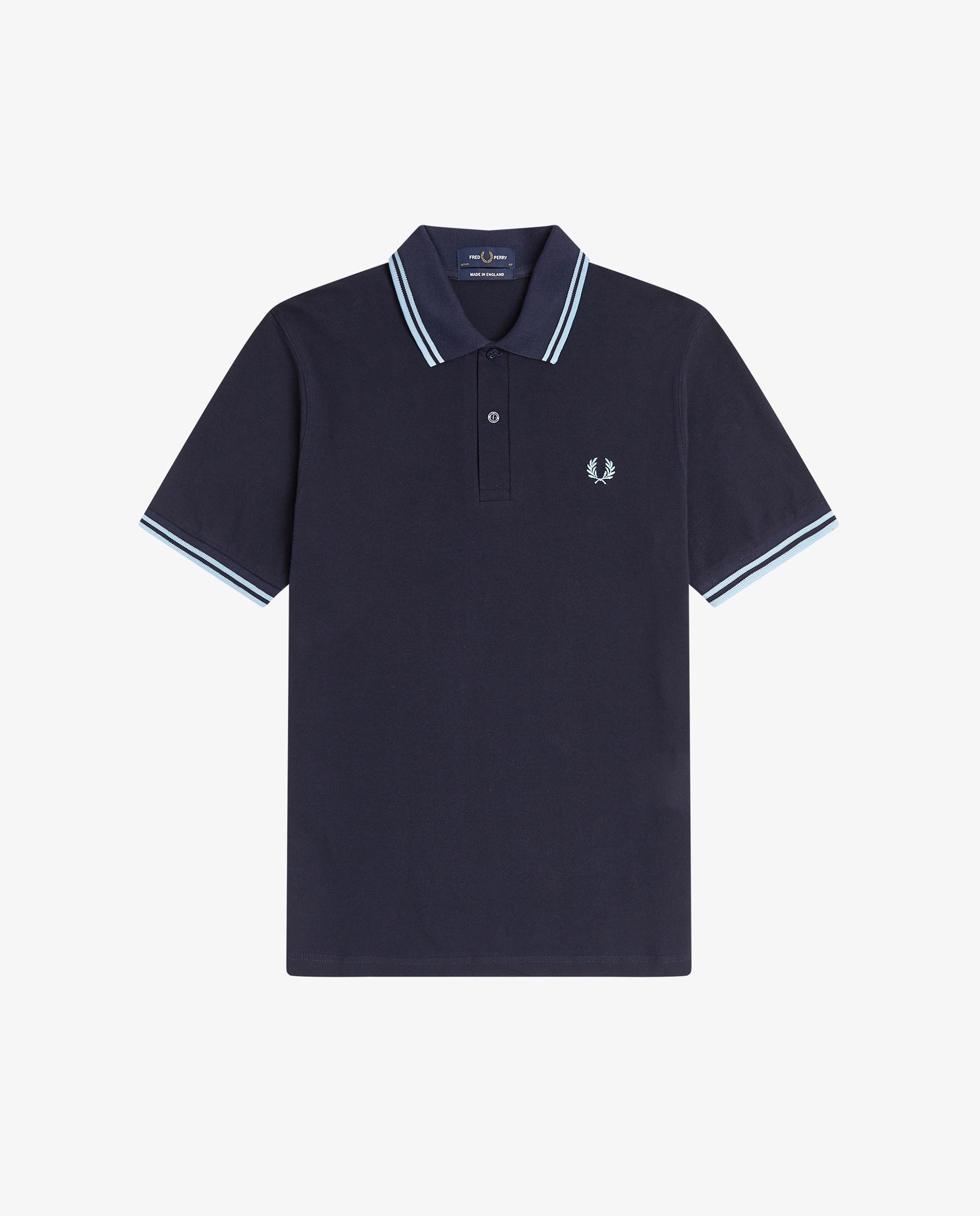 Imagen 7 de Polo de hombre manga corta en punto piqué hecho en inglaterra - Fred Perry - Azul marino Azul marino