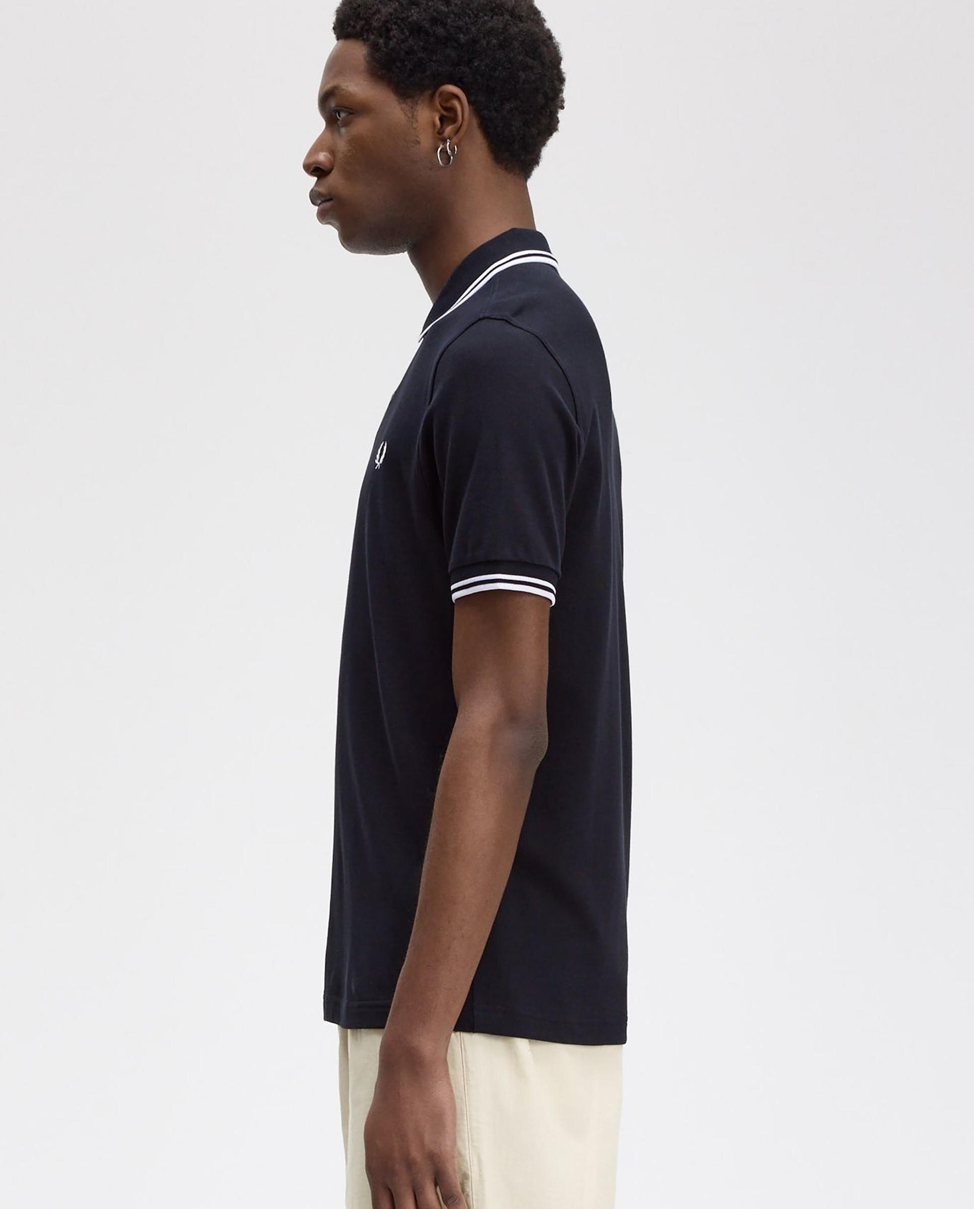 Polo de hombre de piqué de algodón manga corta - Fred Perry - Navy Navy-2