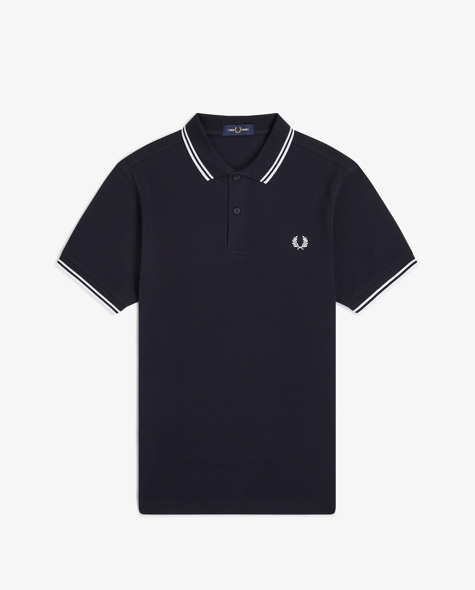 Polo de hombre de piqué de algodón manga corta - Fred Perry - Navy Navy-7