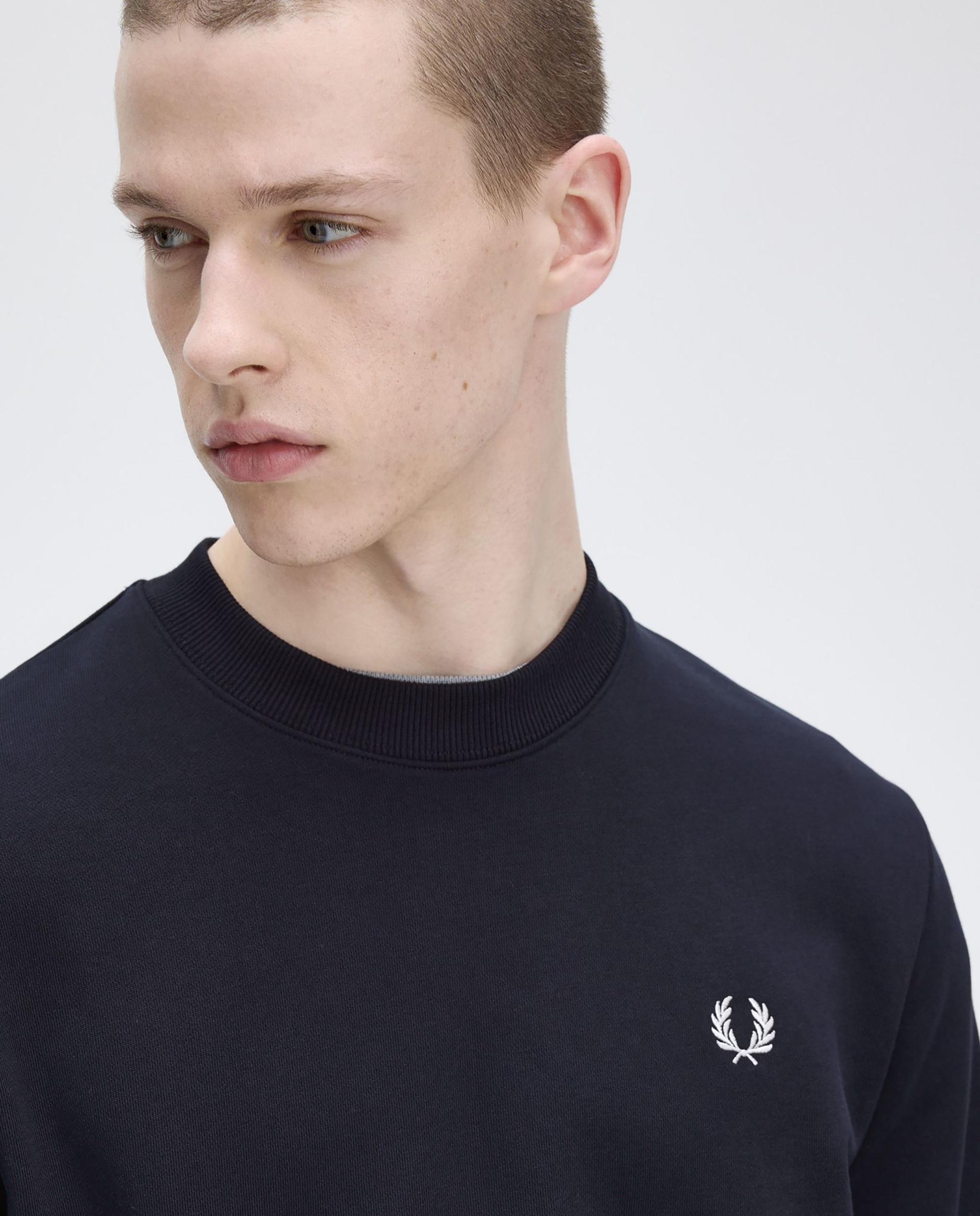 Sudadera de hombre con cuello redondo y ribete de dos franjas - Fred Perry - Azul marino Azul marino-3