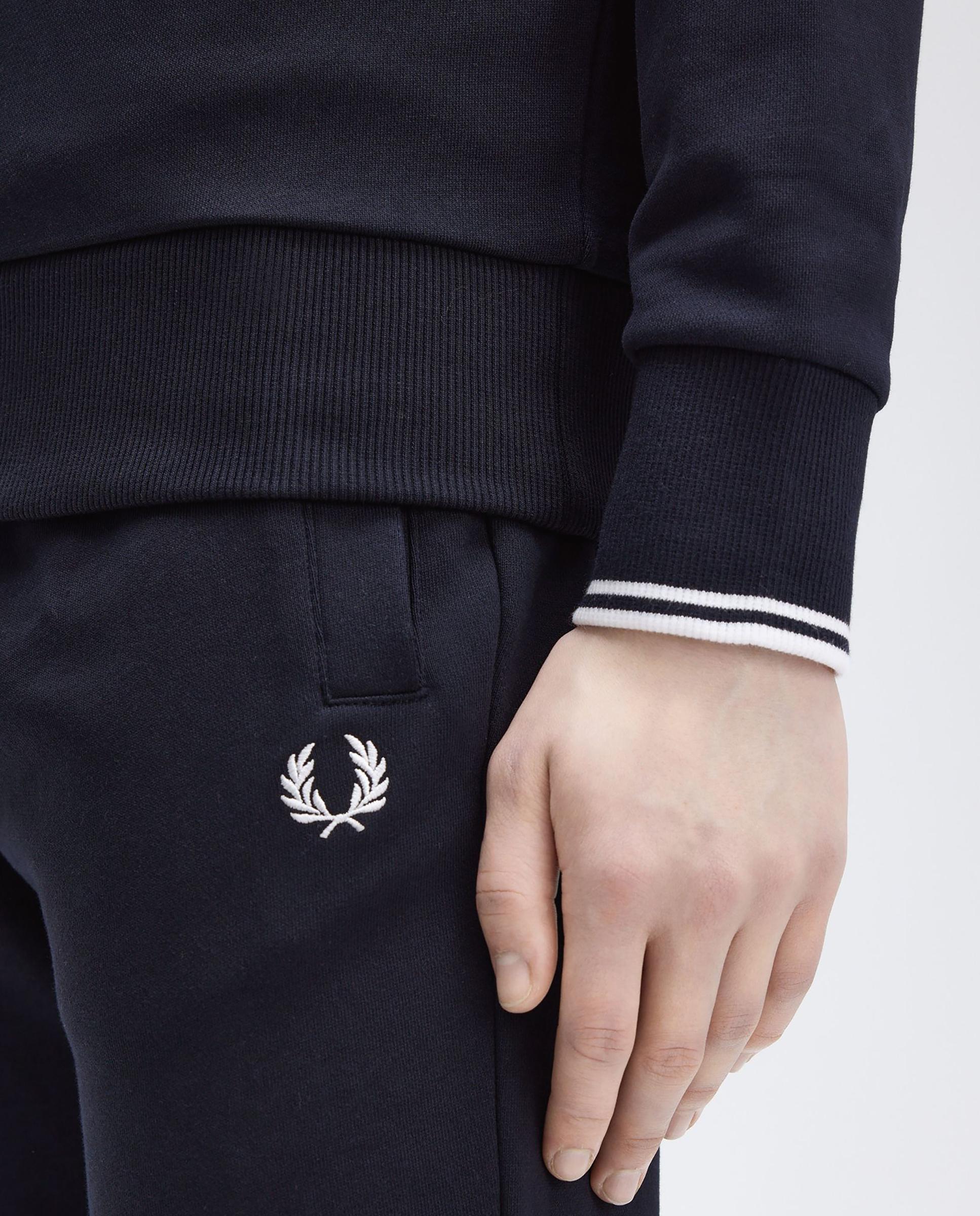 Sudadera de hombre con cuello redondo y ribete de dos franjas - Fred Perry - Azul marino Azul marino-5