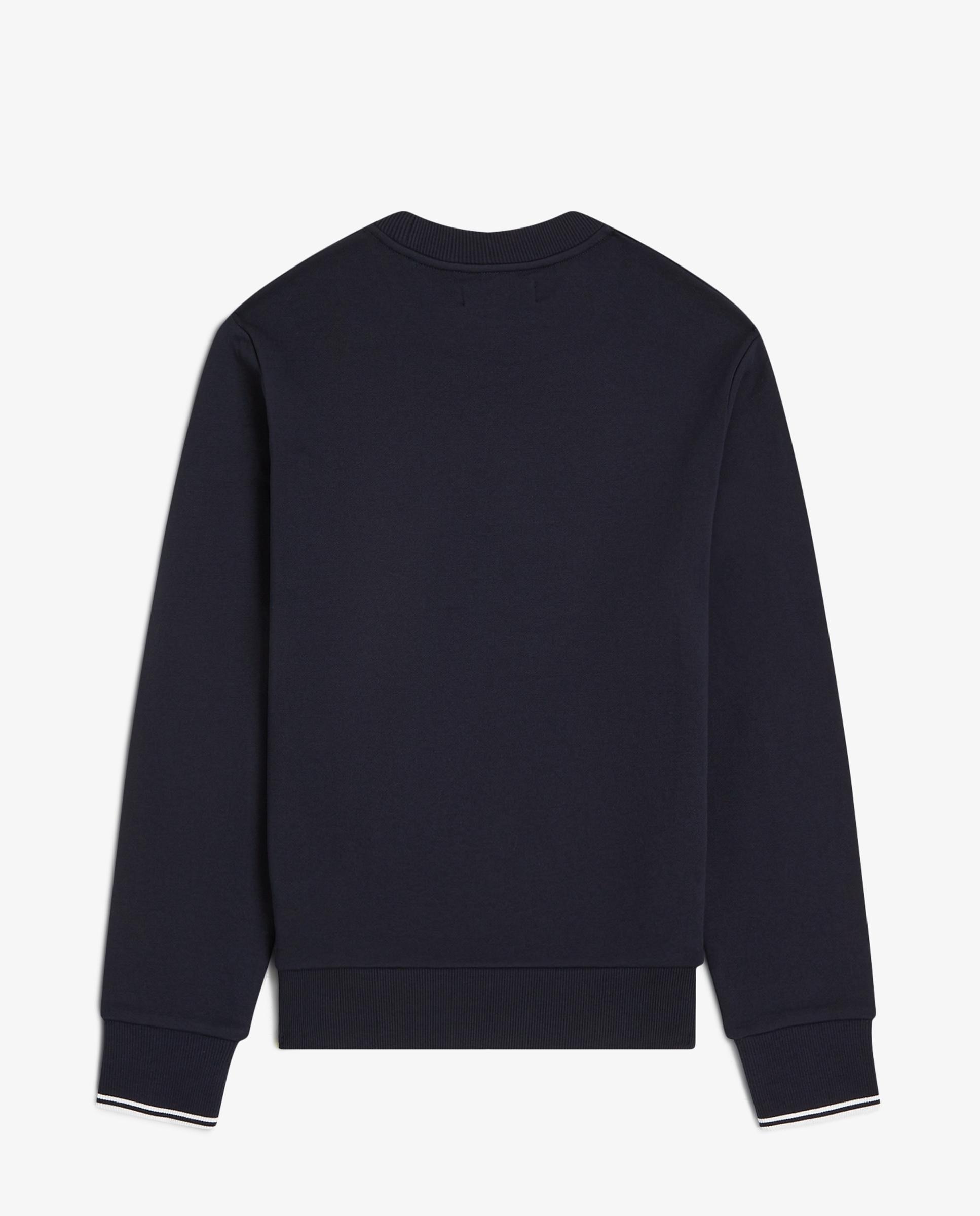 Sudadera de hombre con cuello redondo y ribete de dos franjas - Fred Perry - Azul marino Azul marino-6