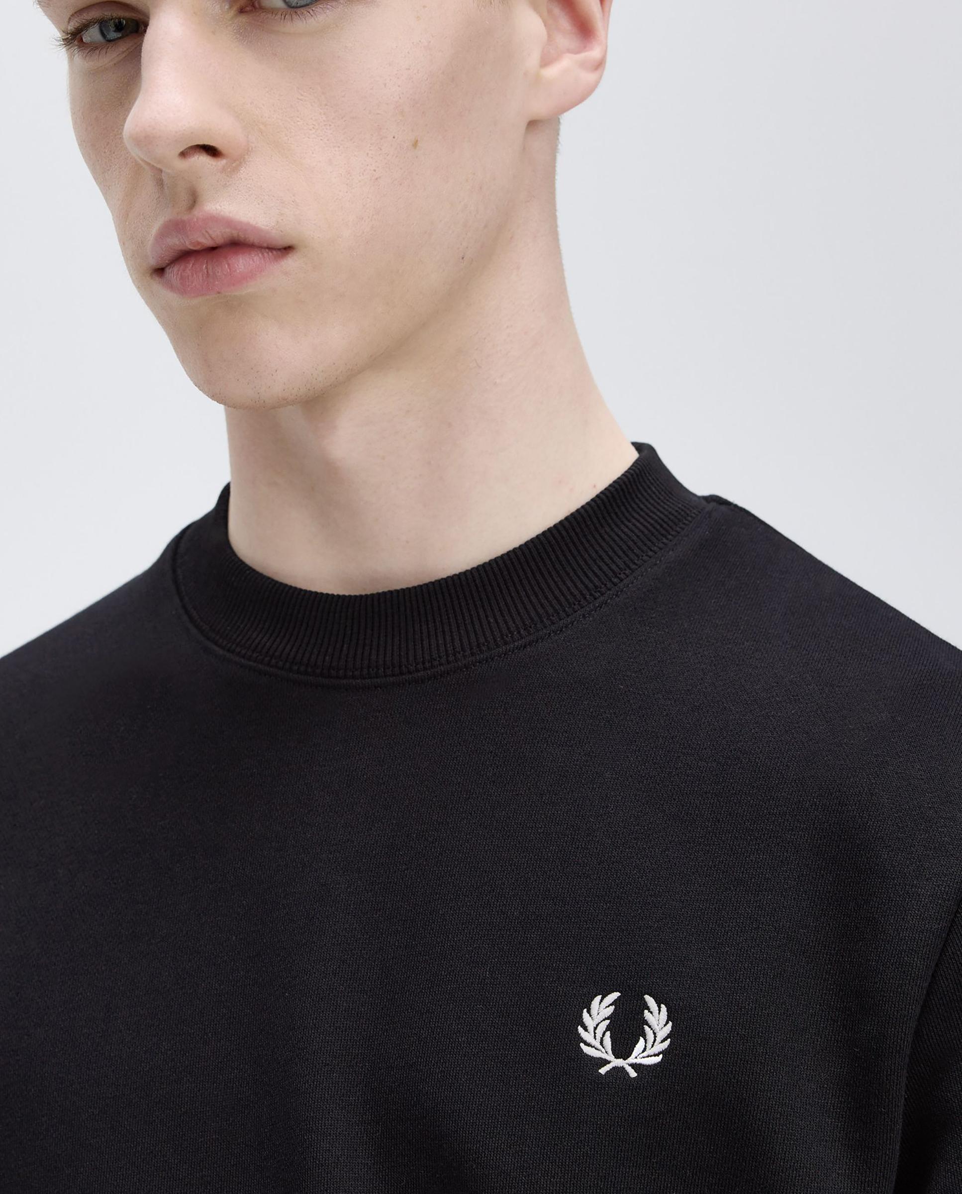 Sudadera de hombre con cuello redondo y ribete de dos franjas - Fred Perry - Negro Negro-4