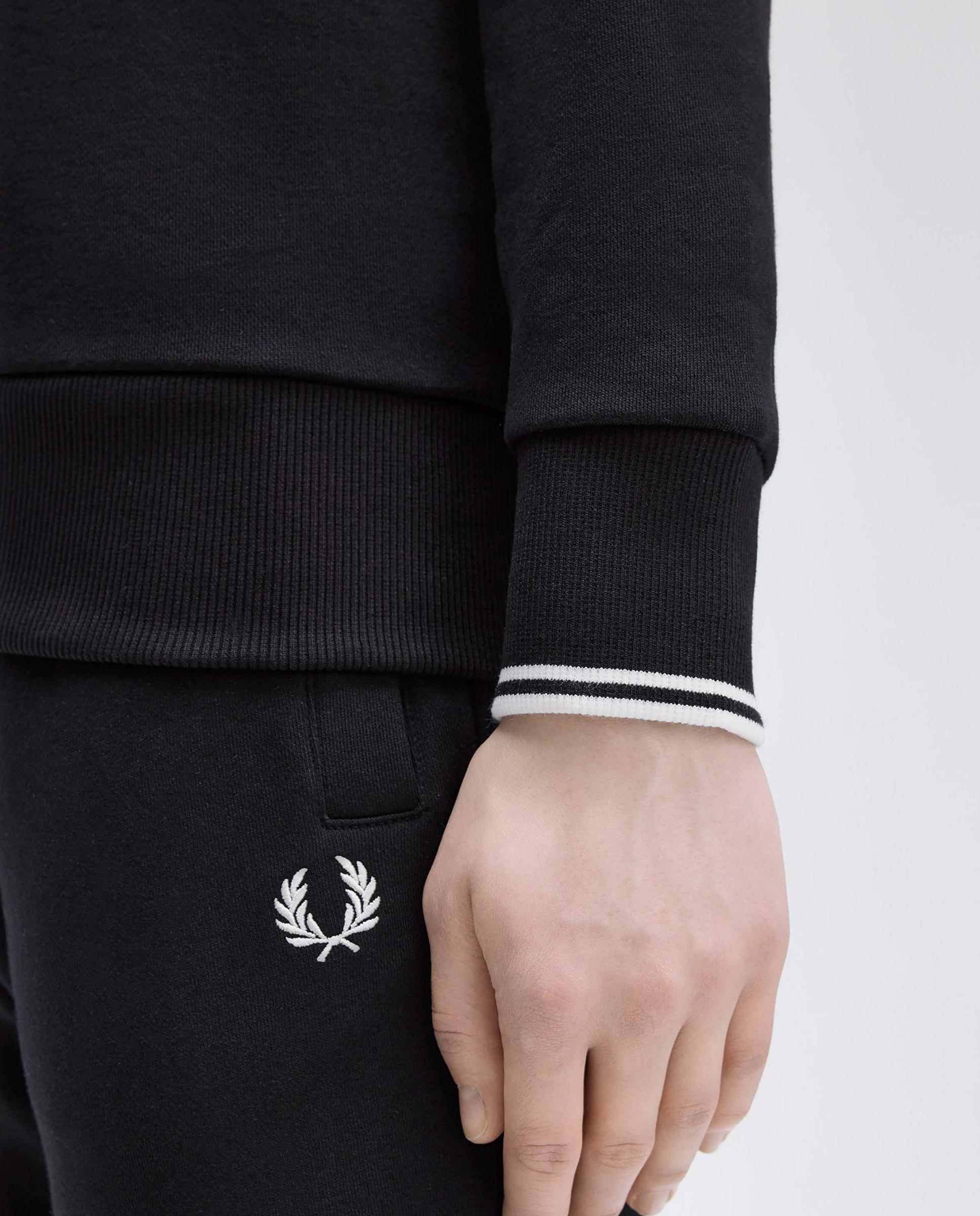 Sudadera de hombre con cuello redondo y ribete de dos franjas - Fred Perry - Negro Negro-5