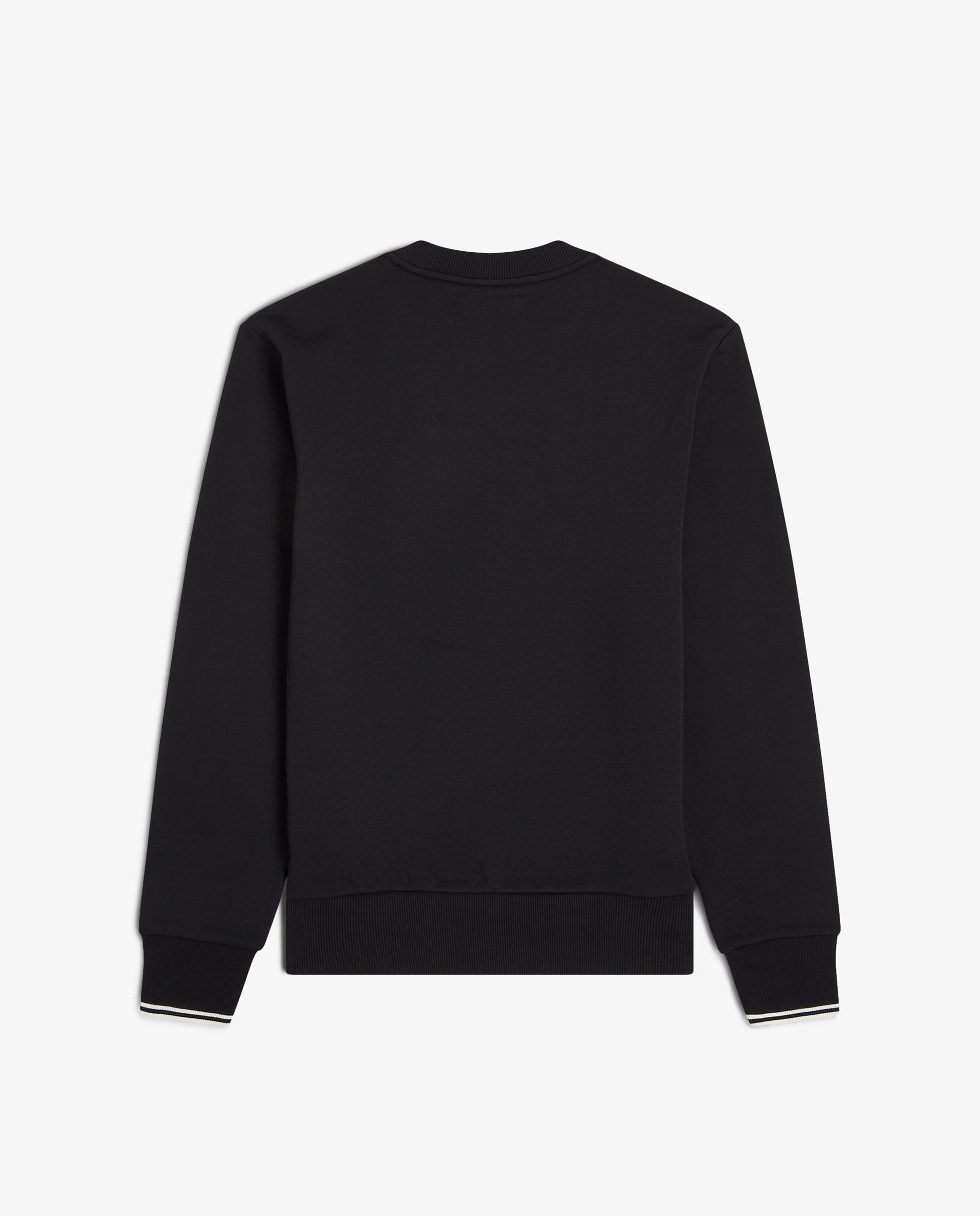 Sudadera de hombre con cuello redondo y ribete de dos franjas - Fred Perry - Negro Negro-6