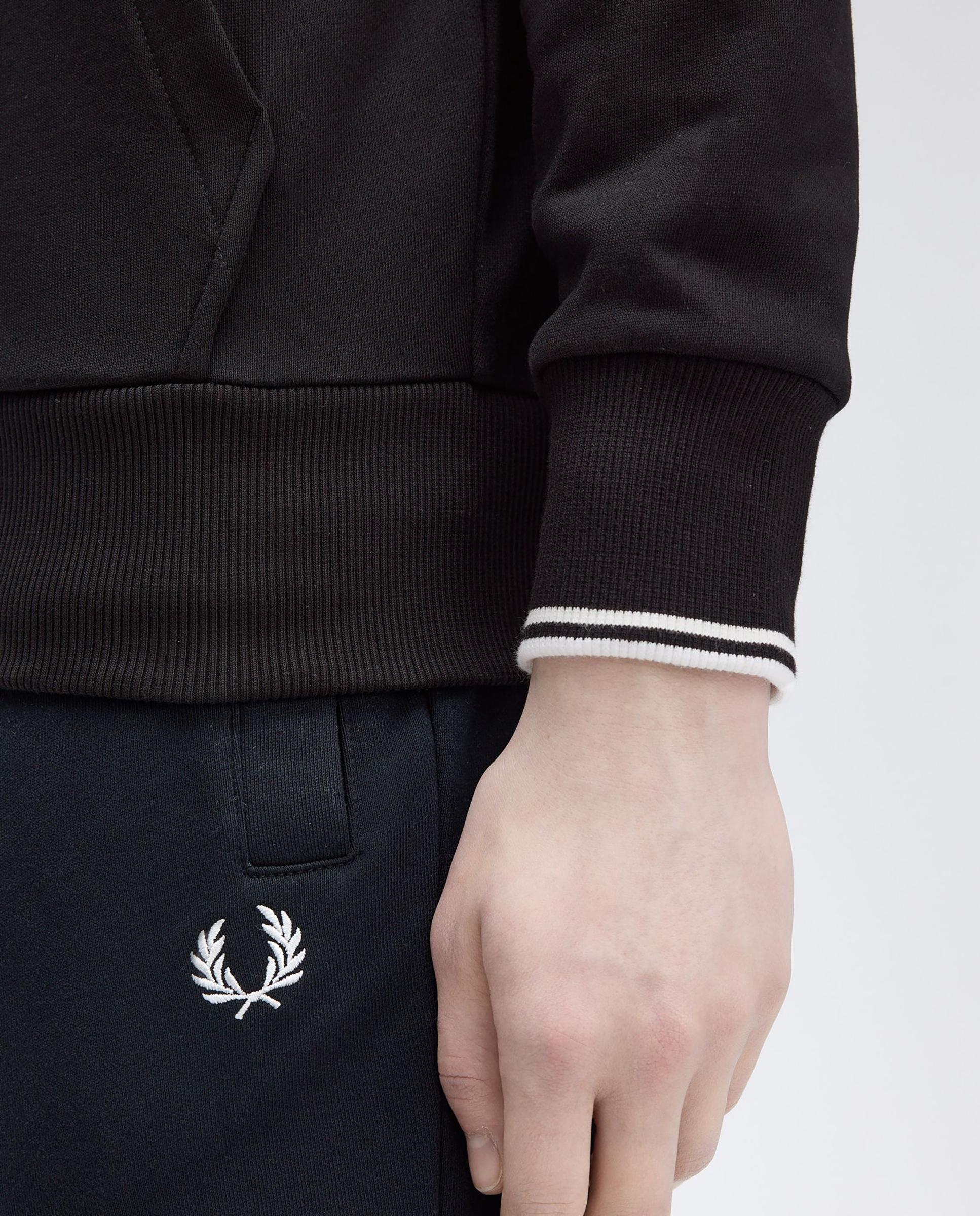 Sudadera de hombre con capucha y cremallera - Fred Perry - Negro Negro-6